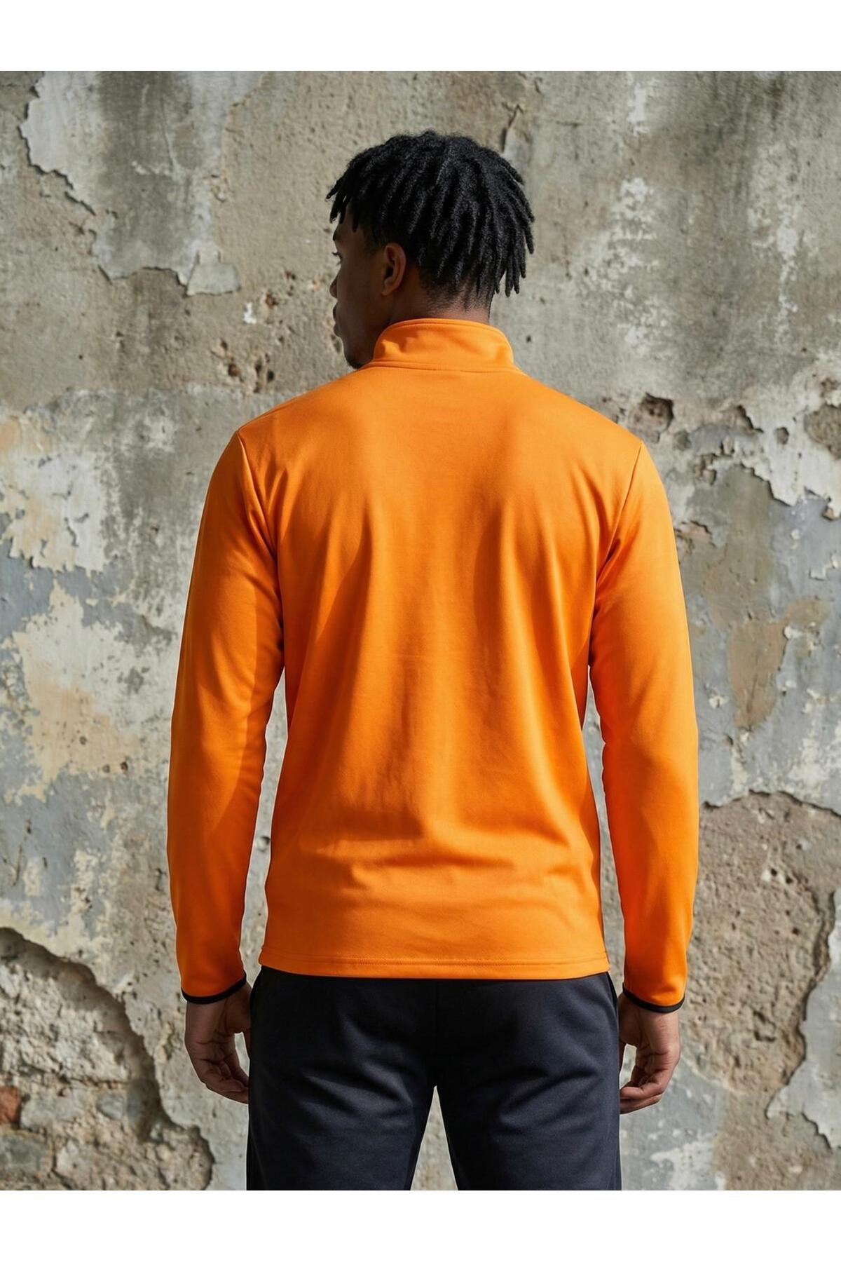 CLAW UP WORK SCUBA HALF ZIP SWEAT | BRUNT ORANGE (Slim Fit Yarım Fermuarlı Scuba Sweatshirt) görsel 5