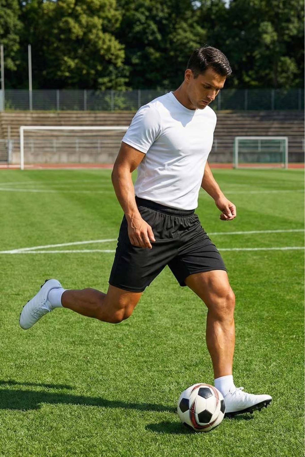 Liggo  Forma Şortu Futbol Şortu Halısaha Şortu Bağcıklı Astarlı Spor Şort - Görsel 5