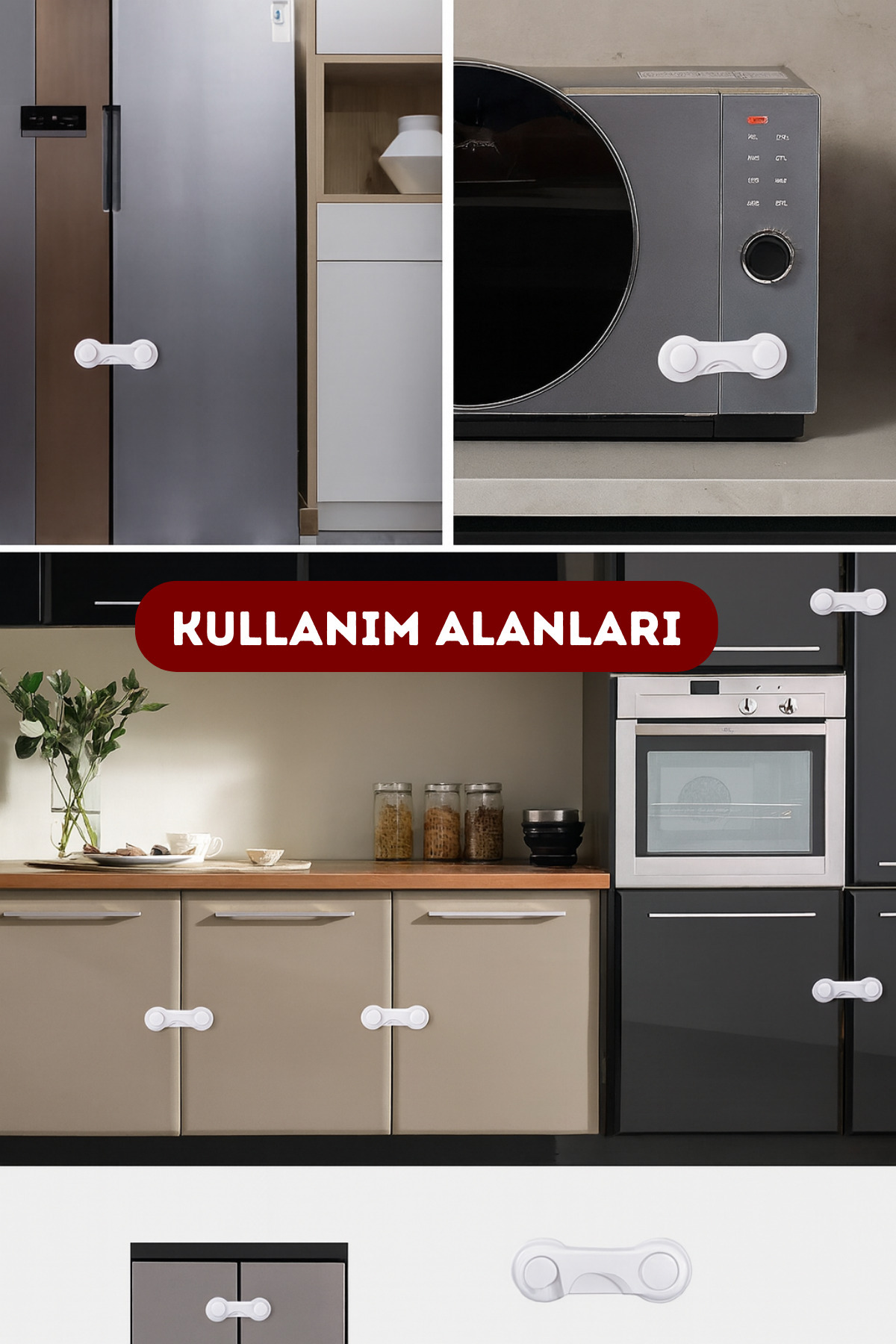 WAPPA 2 Adet Bebek Çocuk Dolap Çekmece Kilidi fotoğrafı 4 (önizleme)