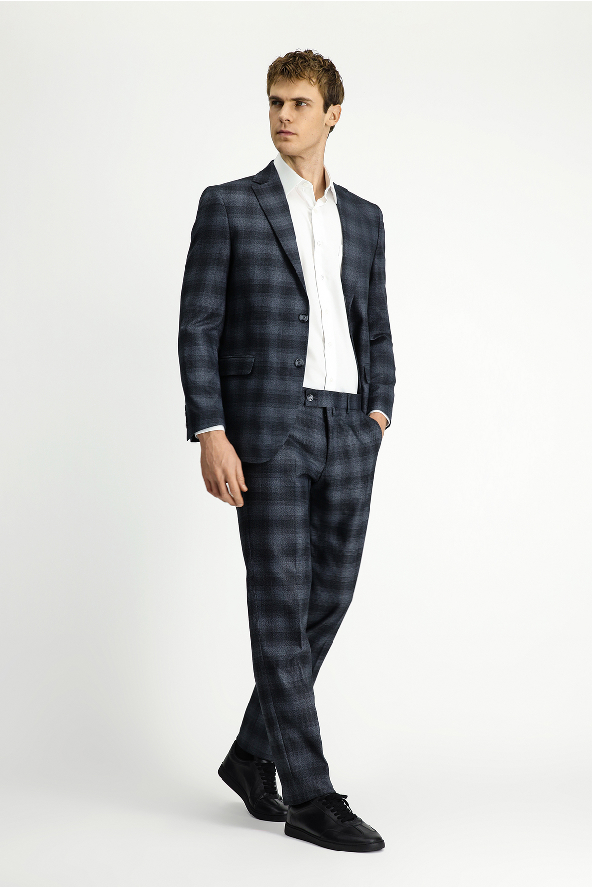 کیگیلی کت و شلوار کلاسیک چهارخانه فیت و راحت 4 دراپ