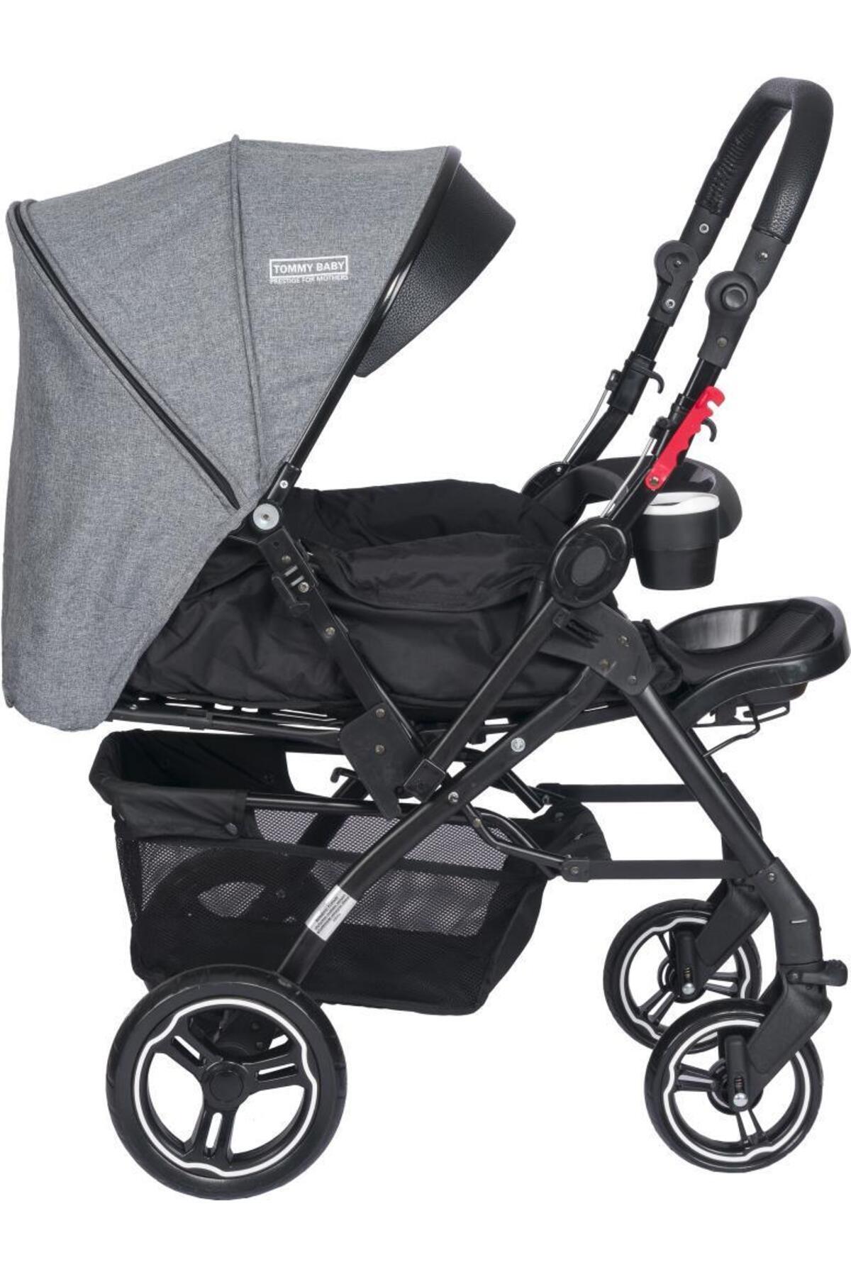 Tommybaby Tornado Plus Black Alüminyum Lüx Çift Yön Bebek Arabası fotoğrafı 3 (önizleme)