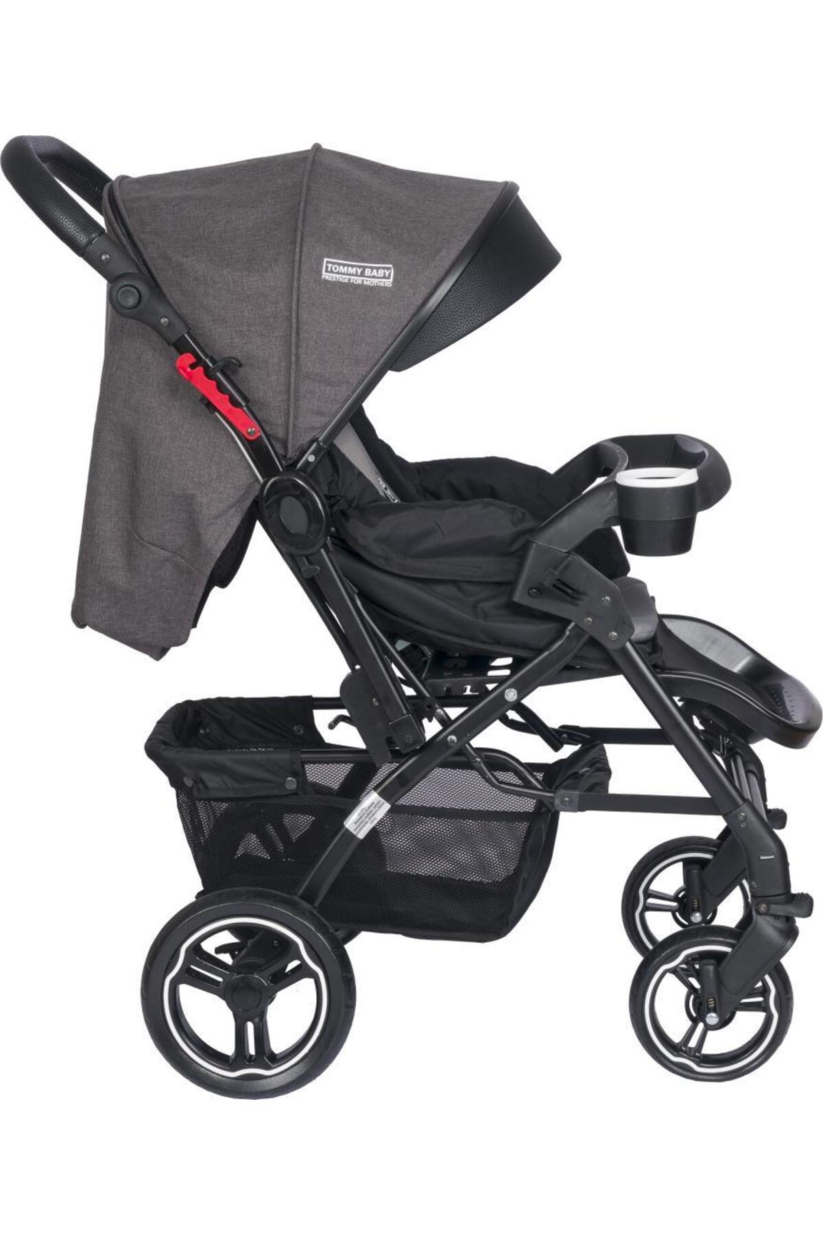 Tommybaby Tornado Plus Black Alüminyum Lüx Çift Yön Bebek Arabası fotoğrafı 2 (önizleme)