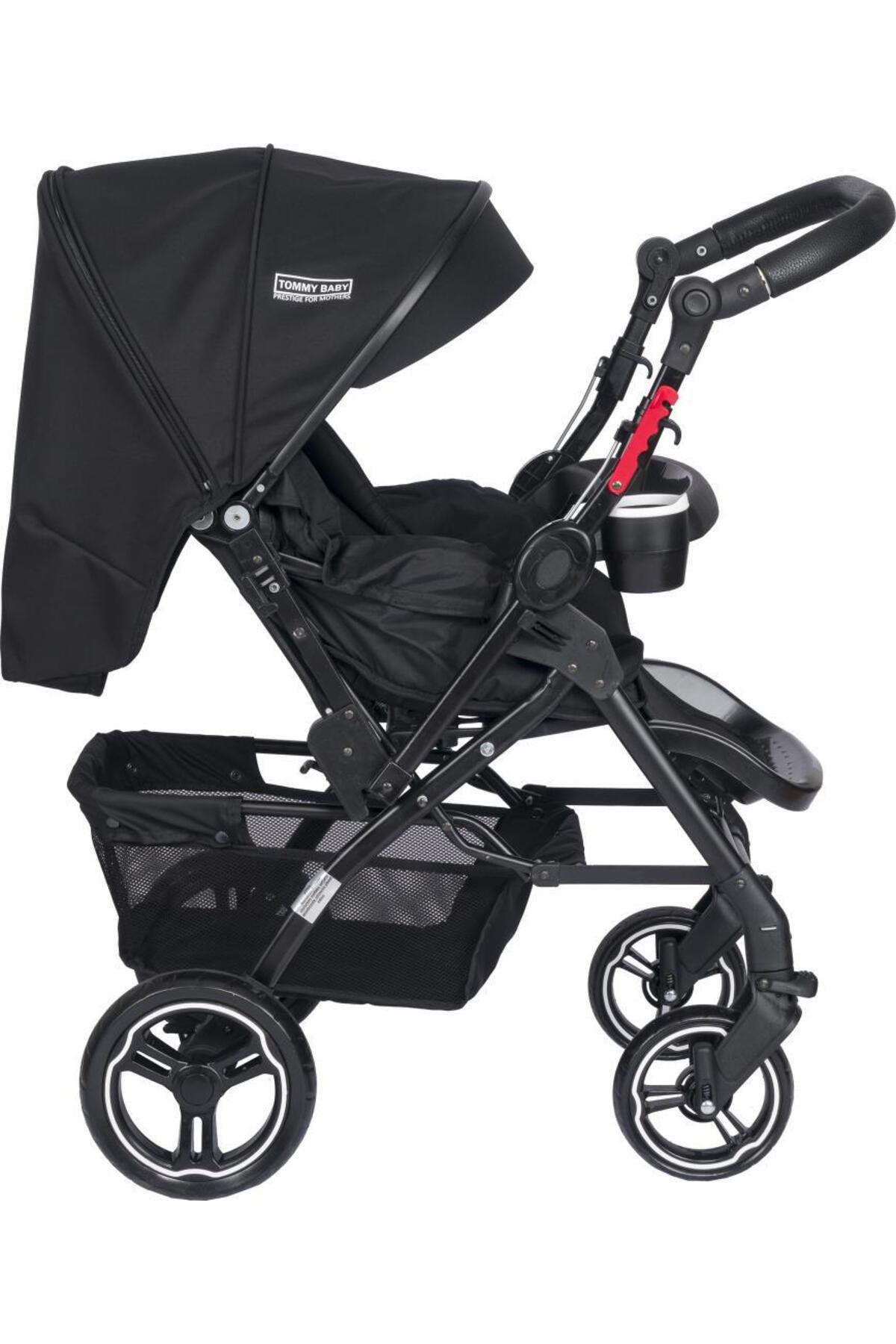 Tommybaby Tornado Plus Black Alüminyum Lüx Çift Yön Bebek Arabası fotoğrafı 2 (önizleme)