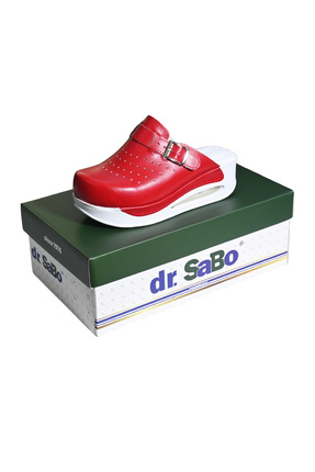 DR SABO Kırmızı Sabo Terlik Ortopedik Deri El Yapımı Orijinal