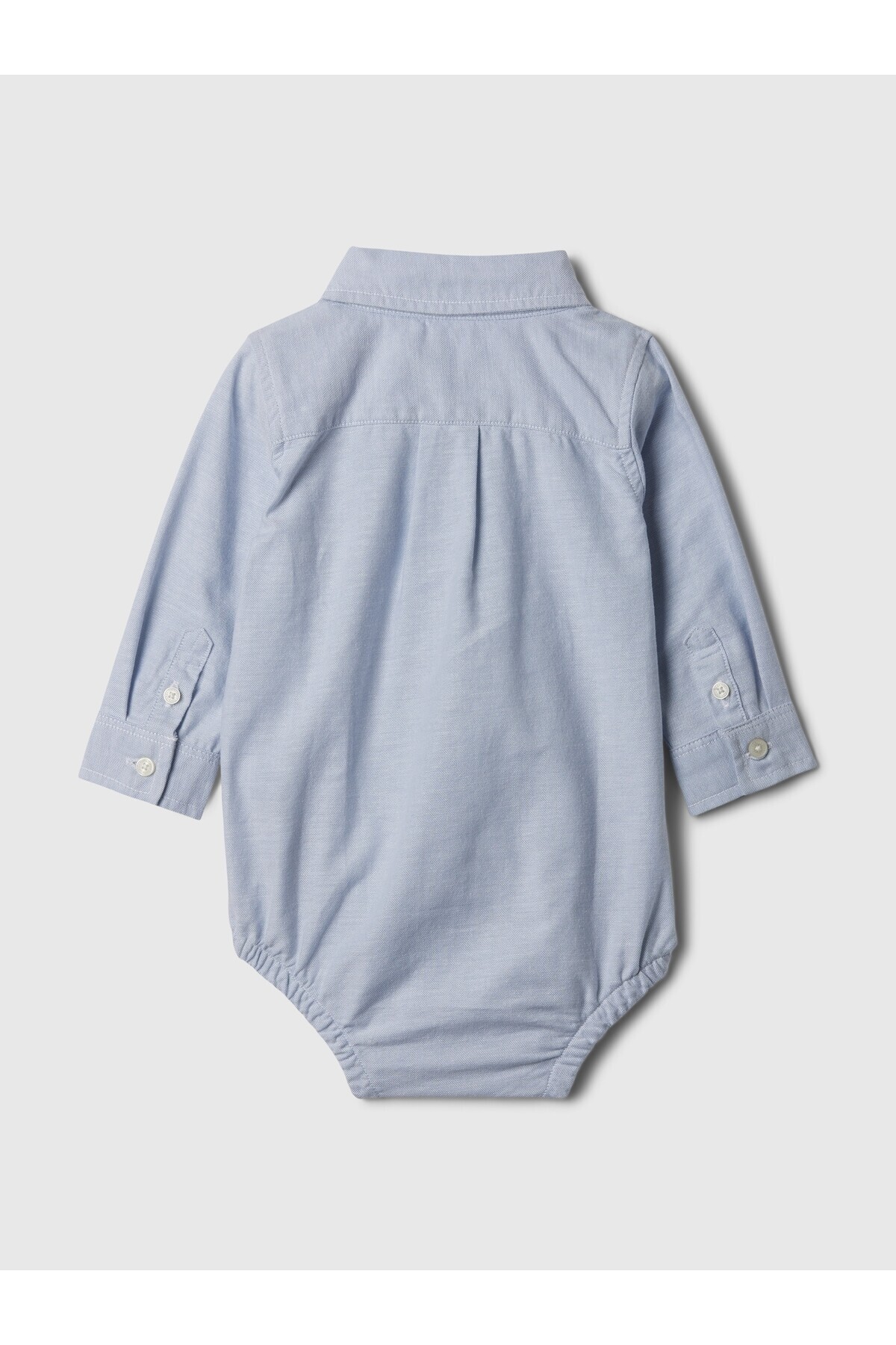 GAP Bebek Açık Mavi Brannan Bear İşlemeli Oxford Bodysuit fotoğrafı 2 (önizleme)