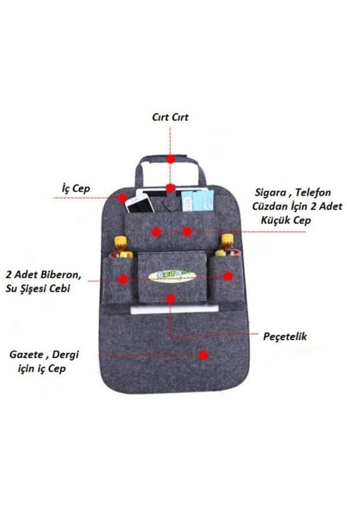 Ankaflex Gri Renk Oto Koltuk Arkası Eşya Düzenleyici Araba Araç Içi Portatif Pratik Ceplik Organizer Çanta fotoğrafı 3 (önizleme)