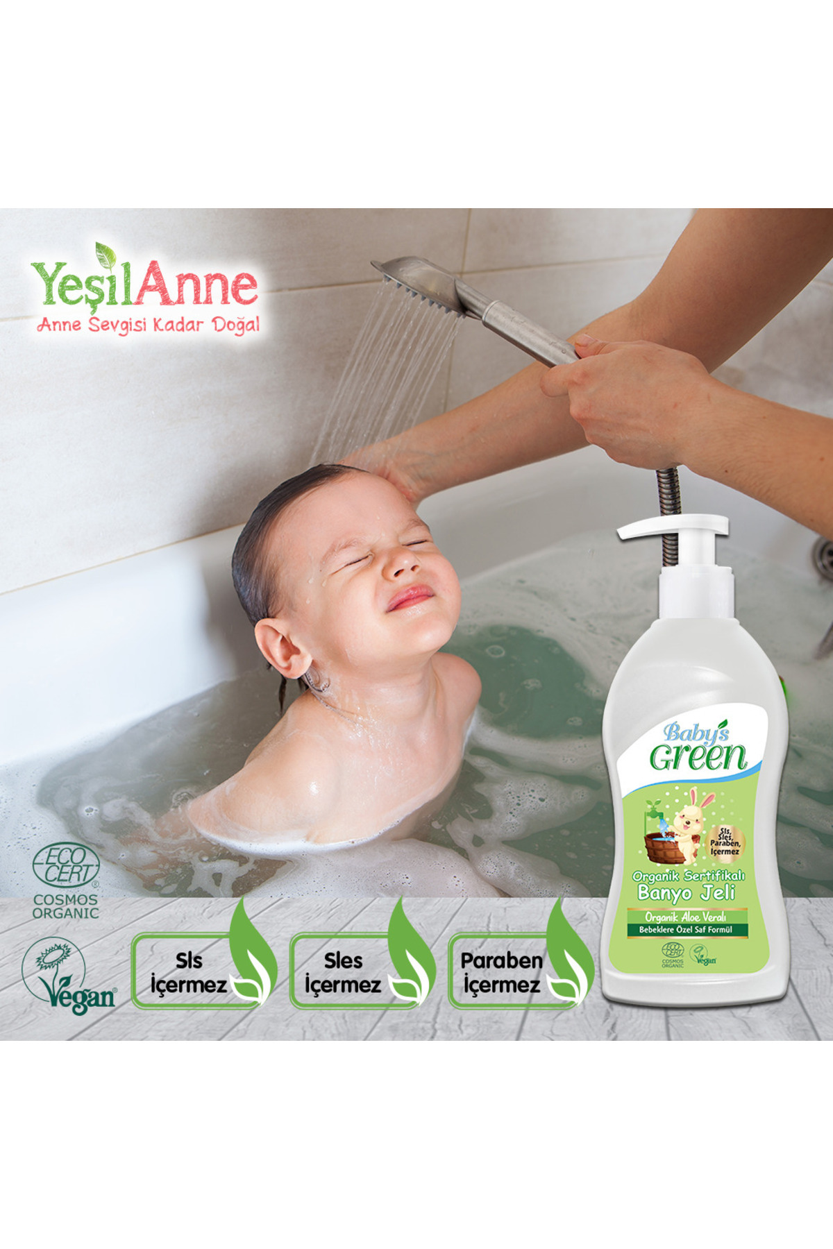 Baby's Green 2'li Set Organik Bebek Banyo Jeli (500 ml X 2 Adet) fotoğrafı 2 (önizleme)