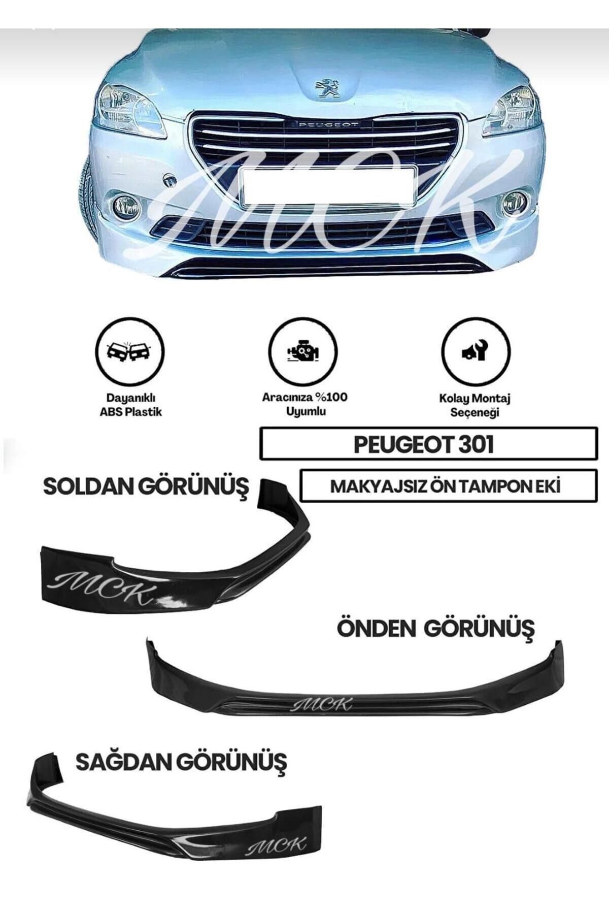 Peugeot 301 uyumlu Makyajsız Ön Ek (Plastik)