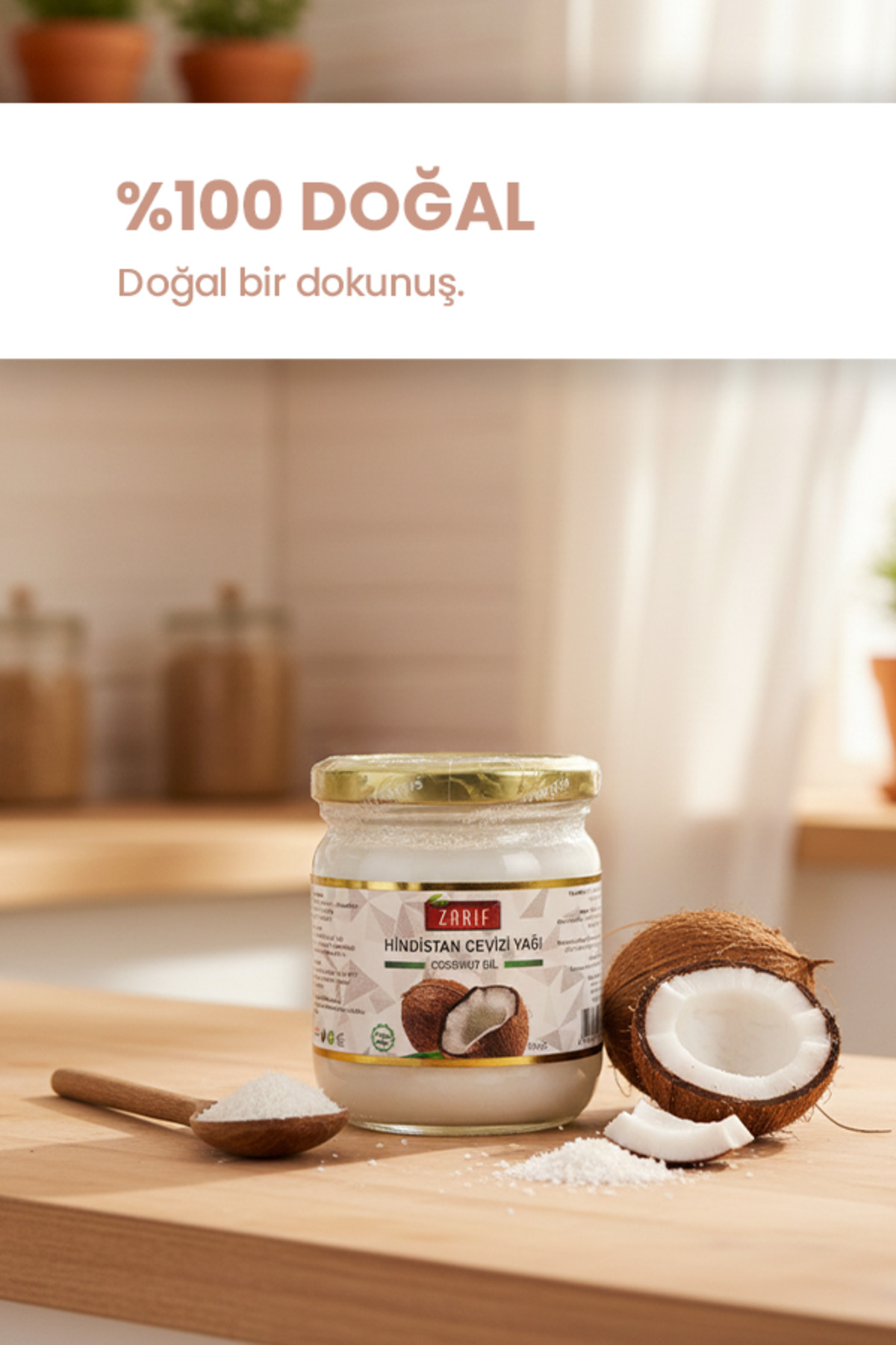 Soğuk Sıkım Hindistan Cevizi Yağı - Saç Cilt Bakımı ve Yenebilir Doğal Yağ 150 Gr — 8697460610010 — تصویر 2 از 4