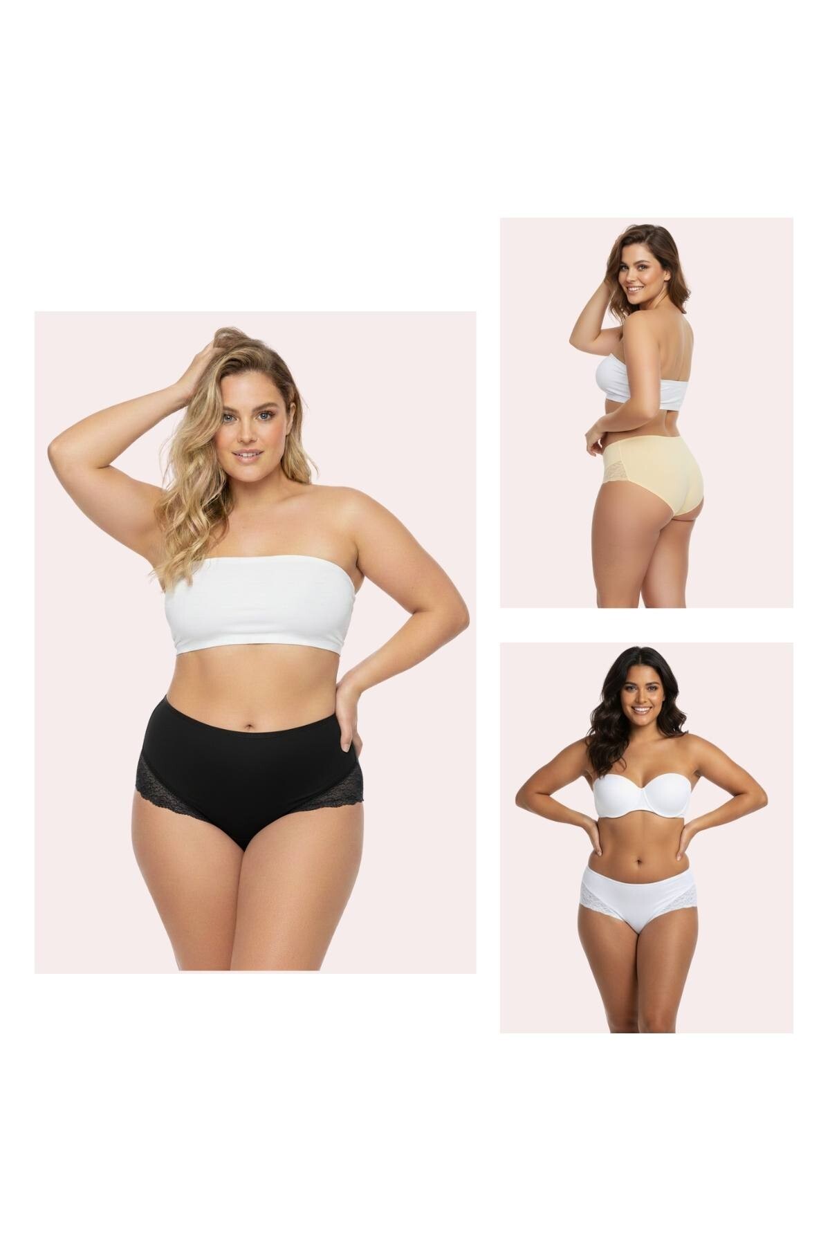 Women's Cotton Lace Baton Briefs - 3-Pack - High Waist