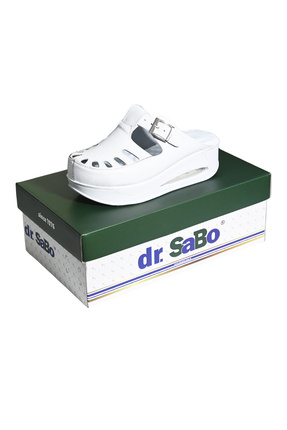DR SABO Ortopedik Hakiki Deri Kadın Sabo Terlik Beyaz Airmax
