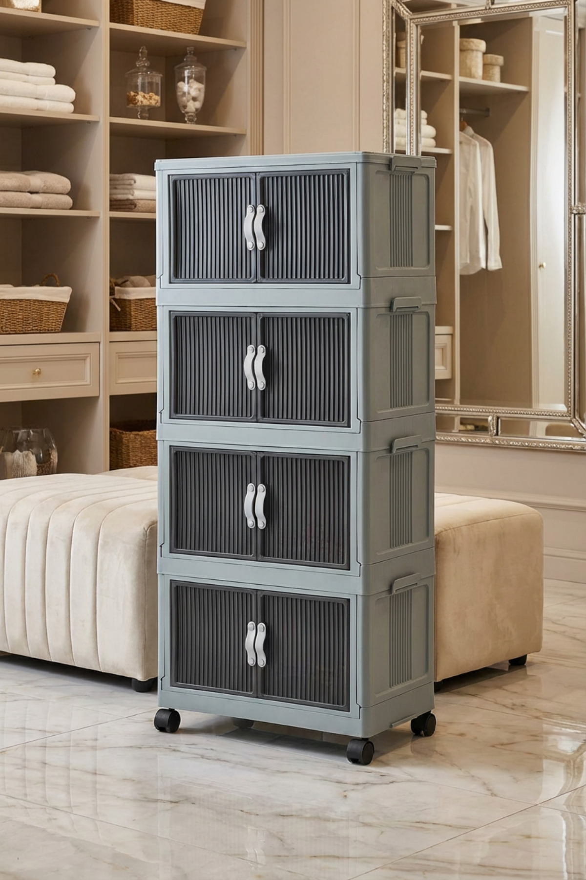 MAKRİ HOME Çok Amaçlı Kapaklı İstiflenebilir Organizer Dolap – 4