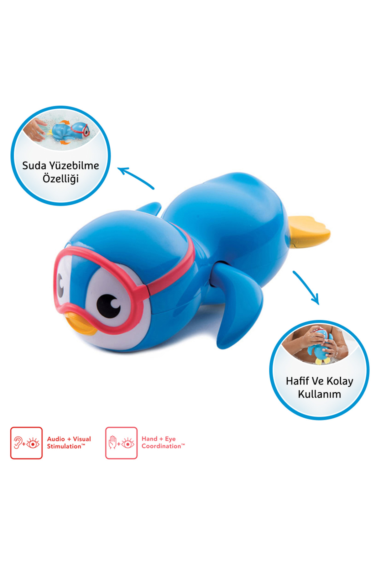 Munchkin Sevimli Penguen Banyo Oyuncağı – 9 Ay+, Bebek ve Çocuklar İçin Eğlenceli Su Oyuncağı fotoğrafı 2 (önizleme)