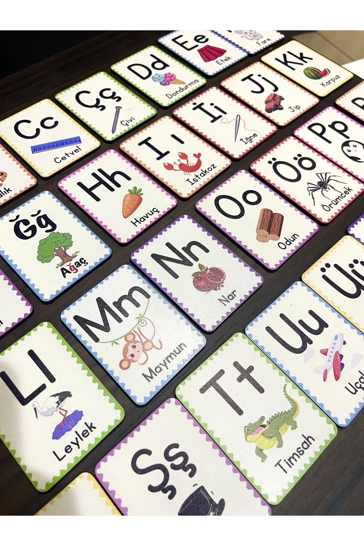 samsunlazer 29 Harf Ahşap Alfabe Kartları - Harf Seti - Alfabe Eğitim Seti - Anaokulu Kreş Okul Öncesi Eğitim fotoğrafı 4 (önizleme)