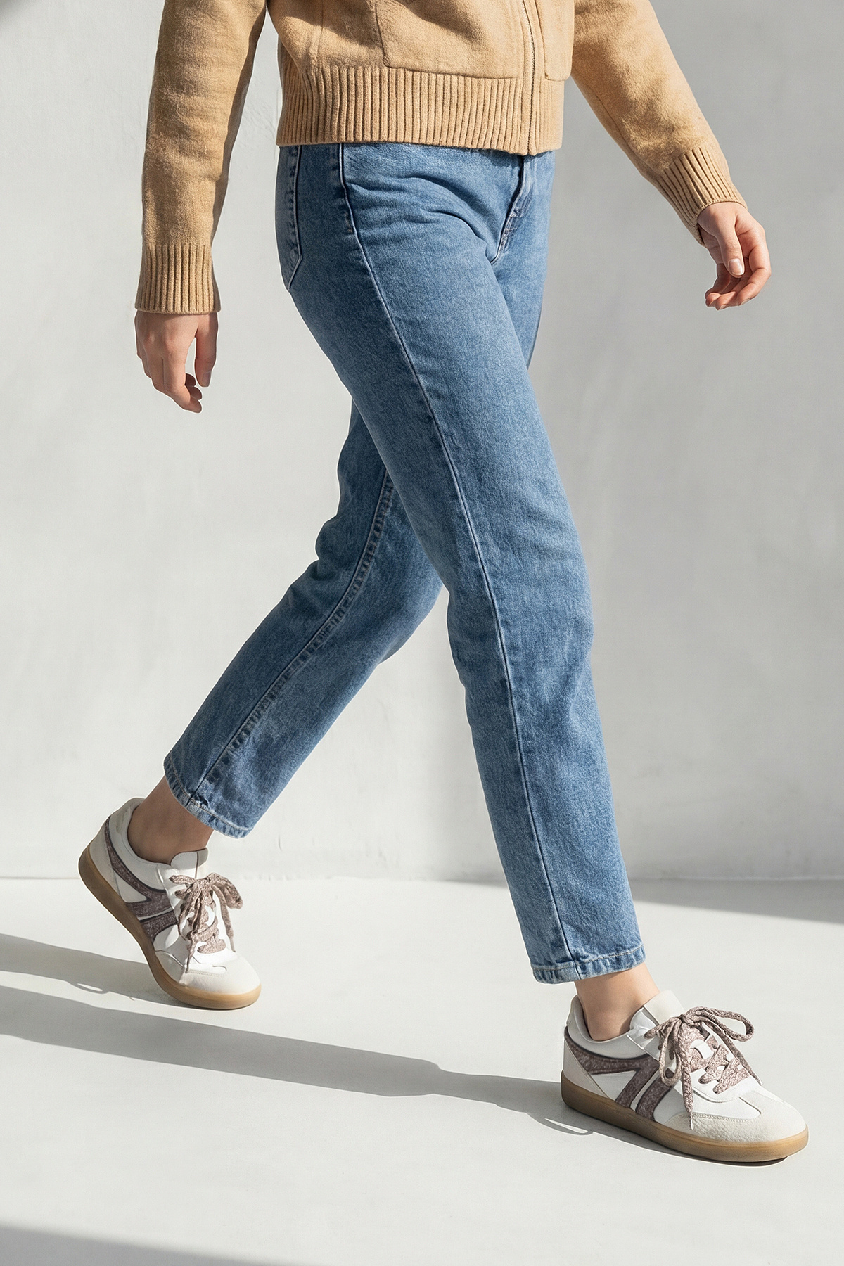 Marjin  Kadın Sneaker Retro Çift Bağcıklı Spor Ayakkabı Forden Kahve - Görsel 4