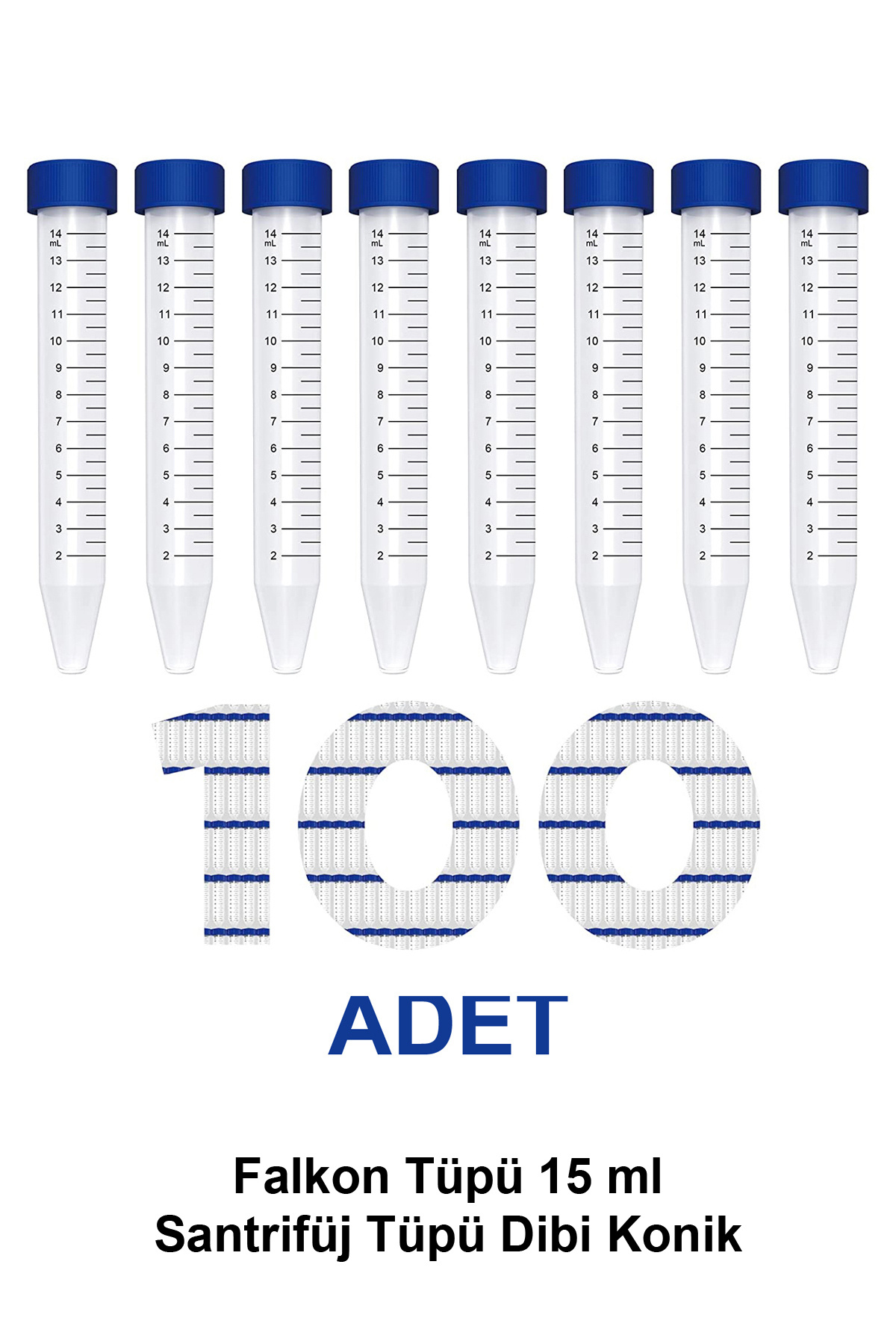 ATEL-SAN Falkon Tüpü 15 ml / Santrifüj Tüpü - Dibi Konik - 100 Adet
