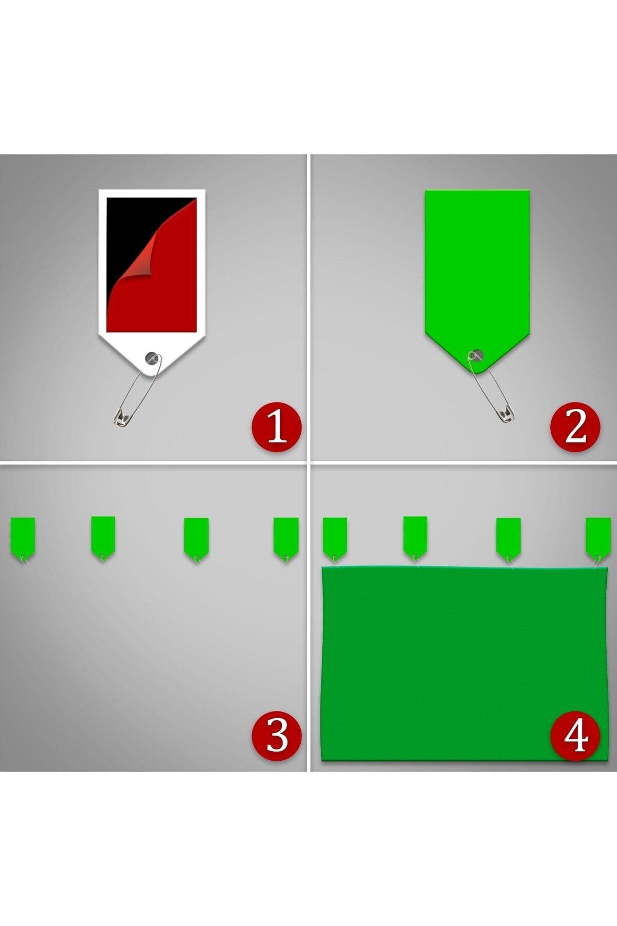 1.5x2 m Chromakey-Green Screen- Greenbox Yeşil Fon Perde+ 4 fon mandalı