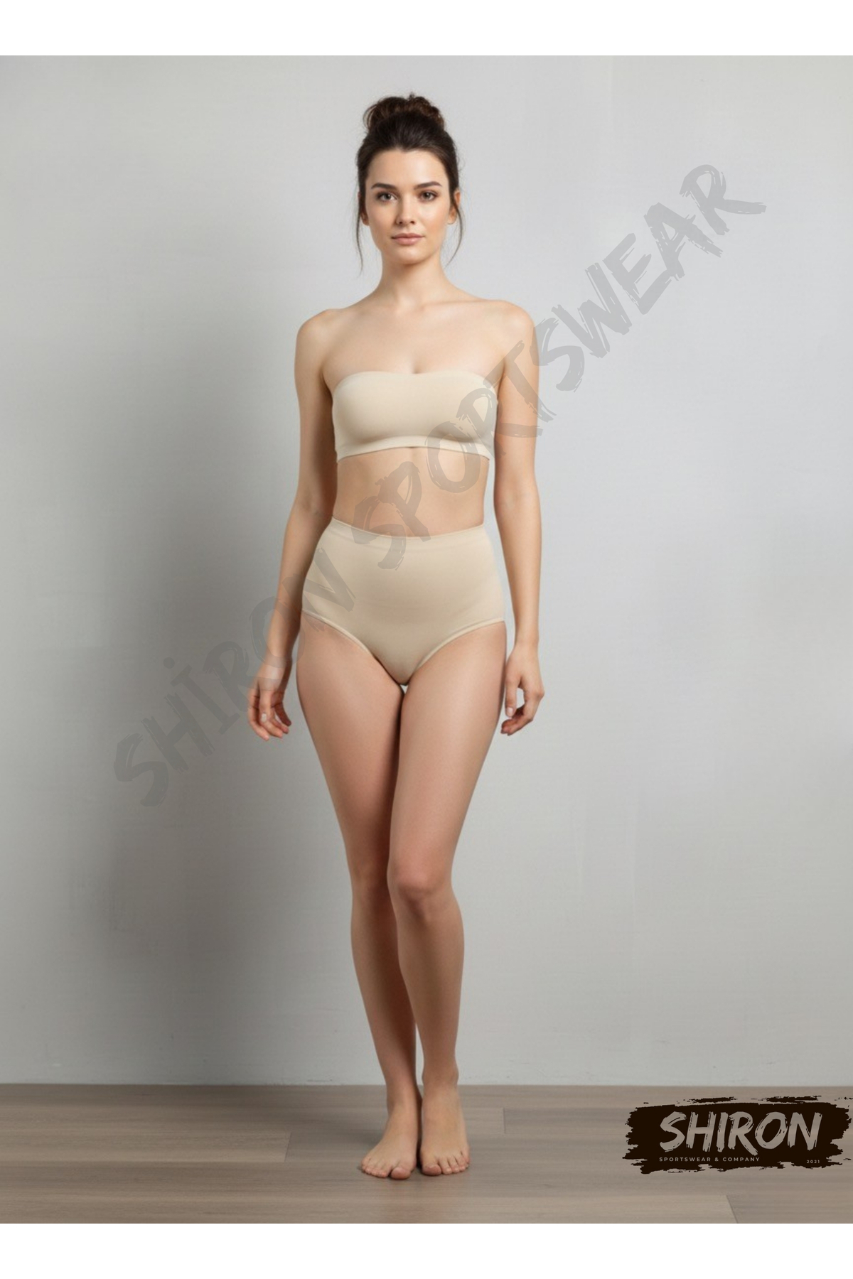 Shiron Sportswear&Company Kadın Yüksek Bel Toparlayıcı Dikişsiz Görünmez Slip Korse Külot Vücut Şekillendirici Ten Rengi görsel 3