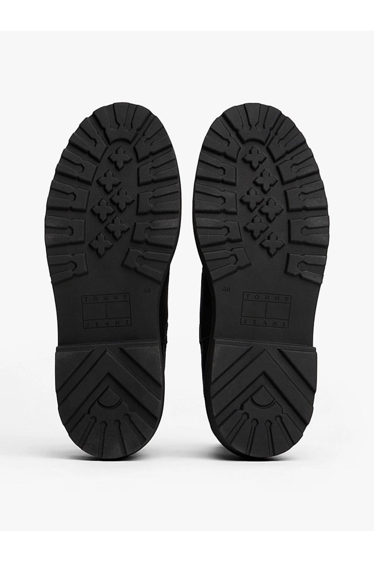Tommy Hilfiger Erkek Toka Marka Logolu Deri Şık Tasarımlı Günlük Kullanıma Uygun Siyah Bot & Bootie görsel 5