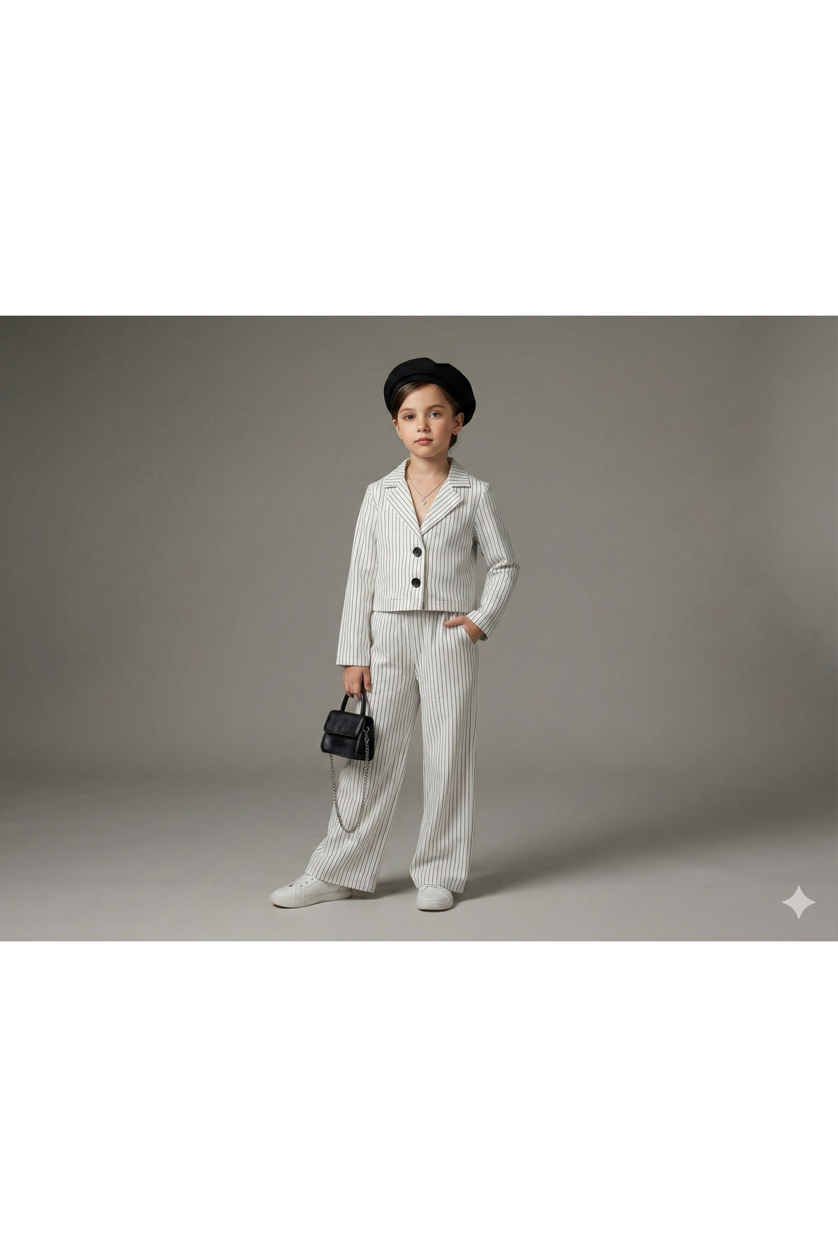 Girl Exclusive Cut Royal Striped Suit Jacket Pants