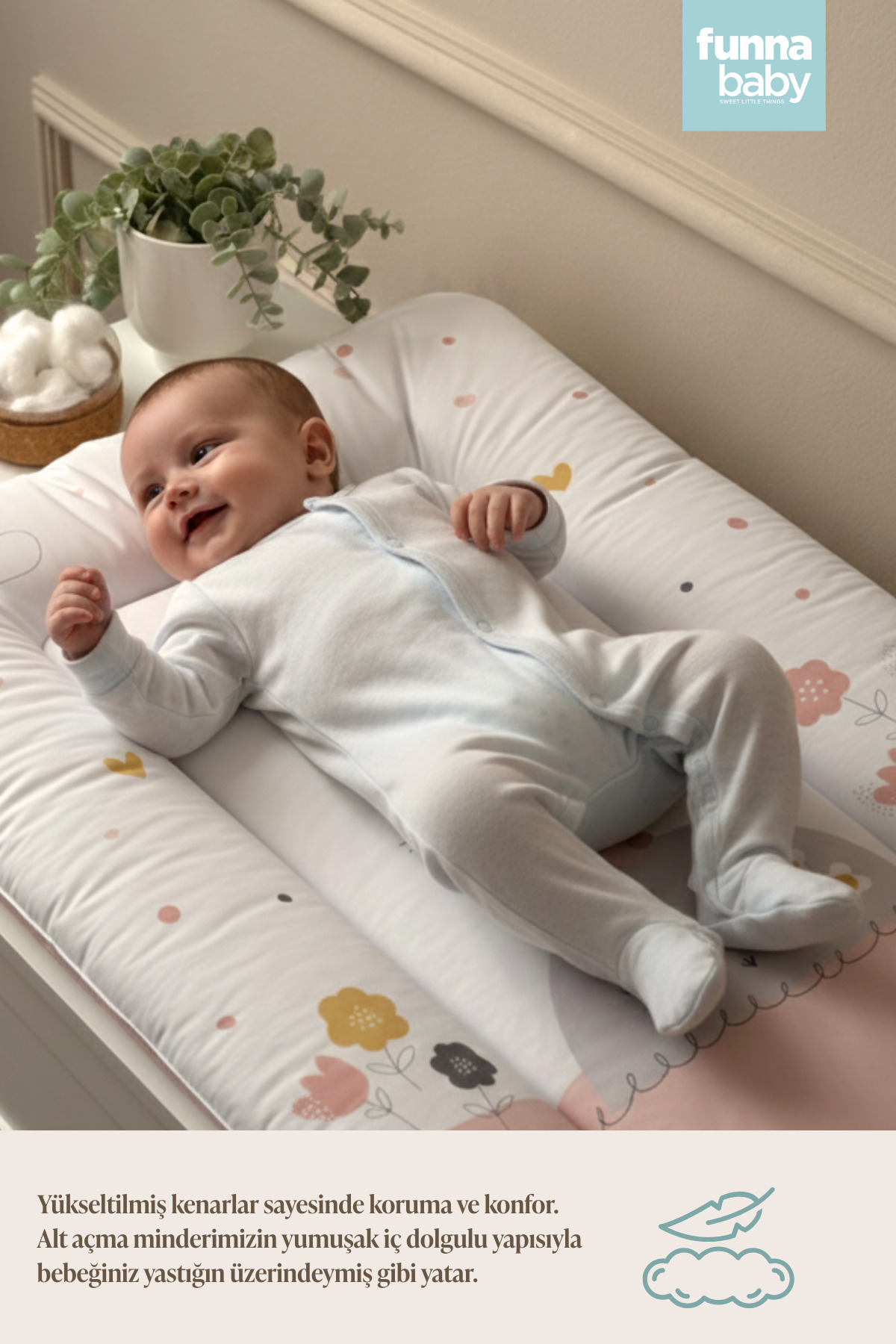Funna Baby Altaçma Minderi - Rabbit - Pembe - 50 X 70 Cm fotoğrafı 4 (önizleme)