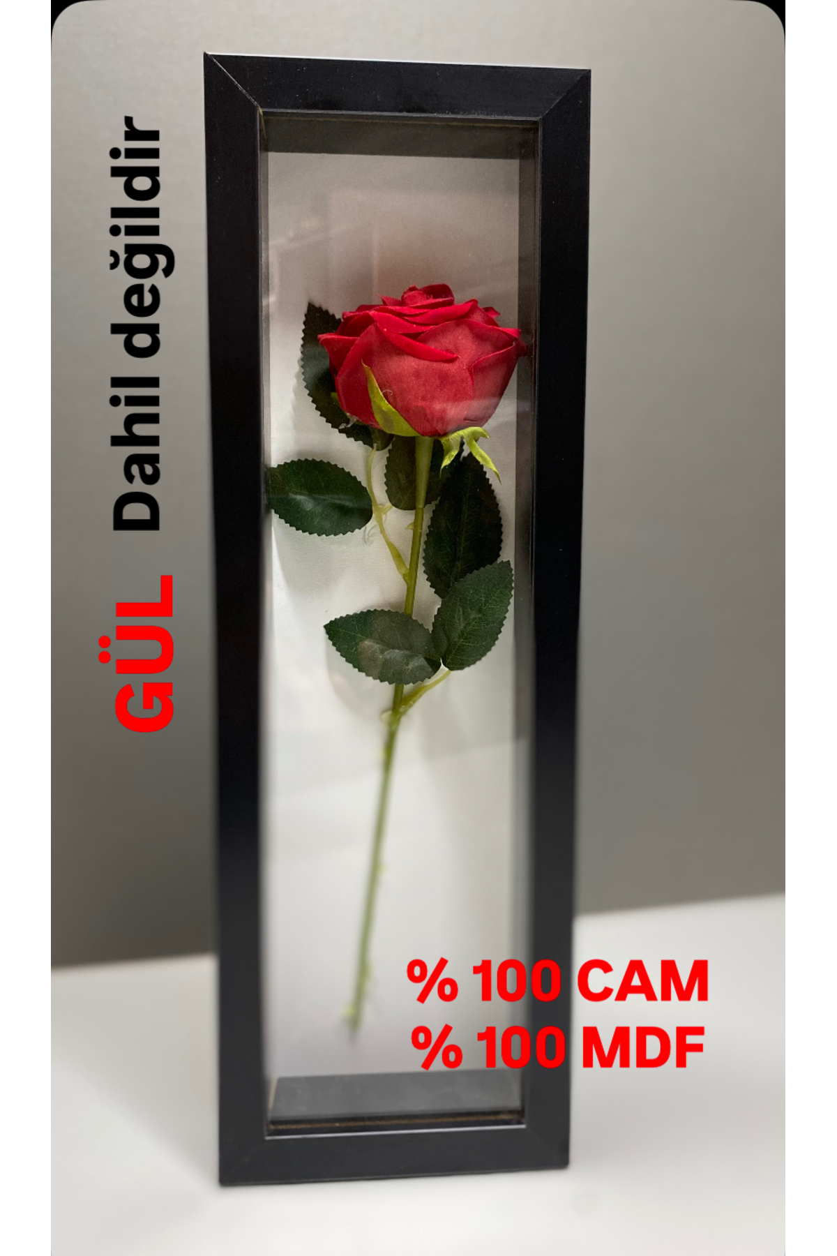 13x40x3 rose box with GLASS Valentine gift memory frame