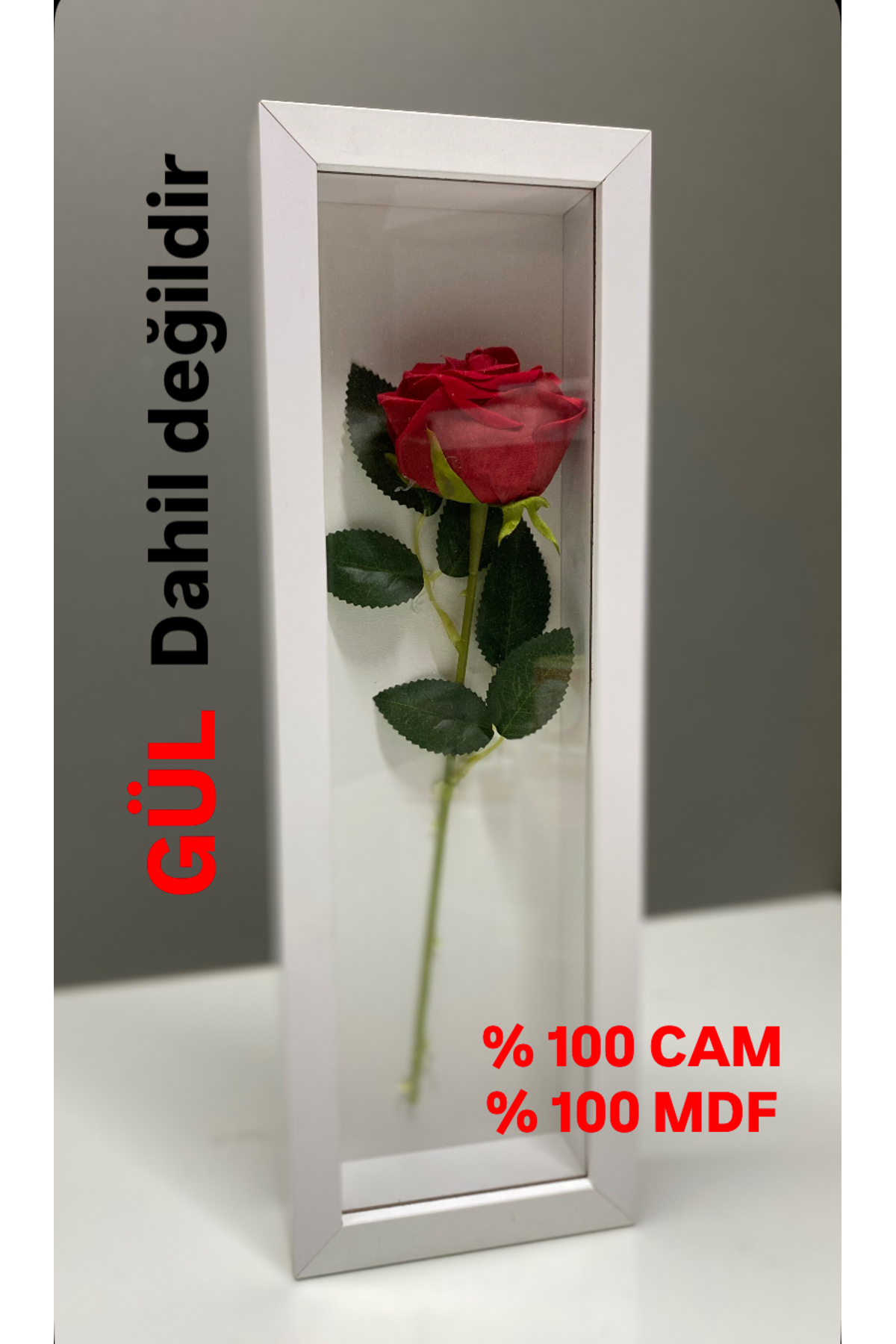 13x40x3 rose box with GLASS Valentine gift memory frame