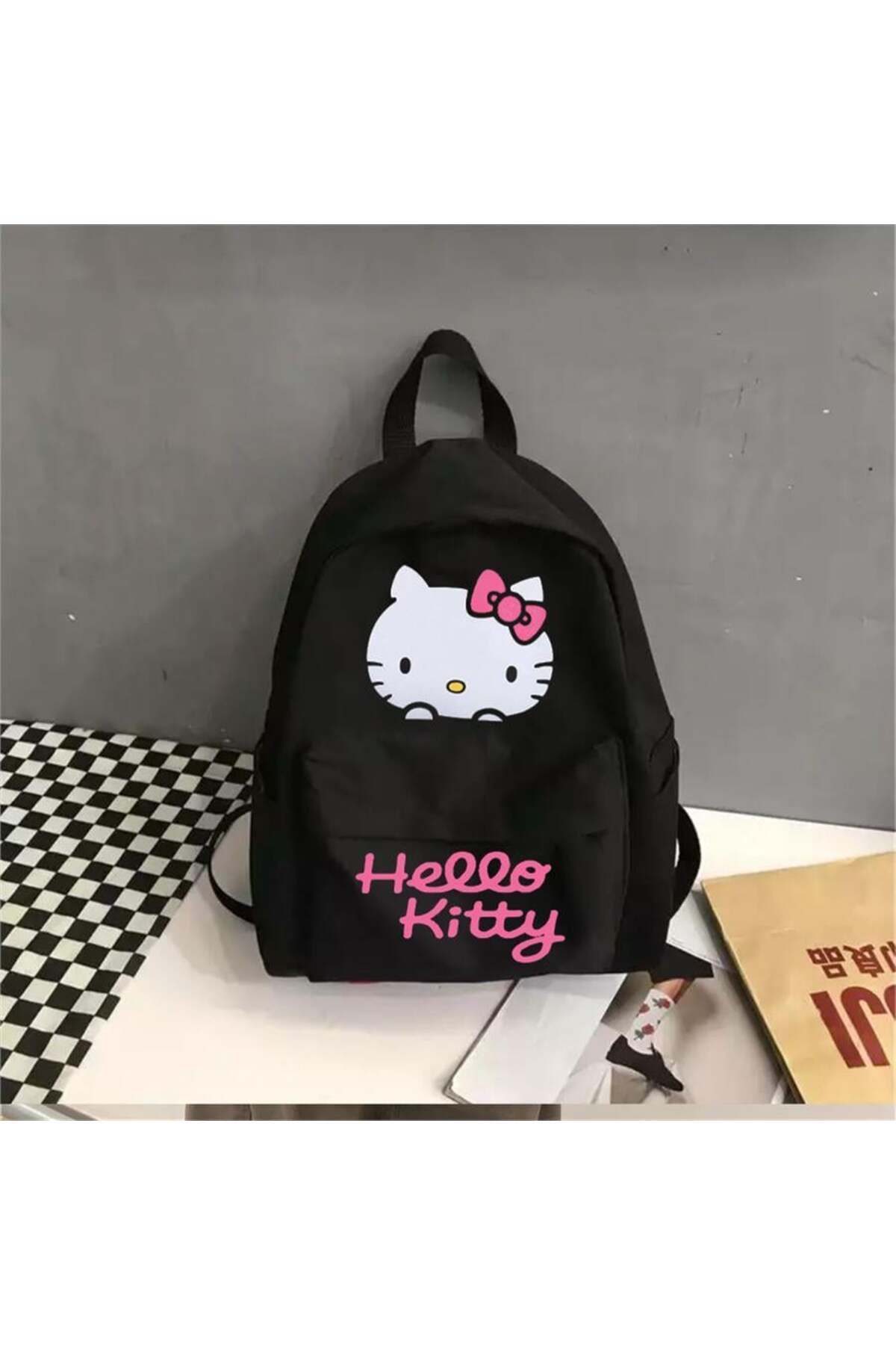 hello kitty jansport backpack black Amazon The spacious main compartment holds everything from work essentials to weekend gear Hello Kitty Black with Pink