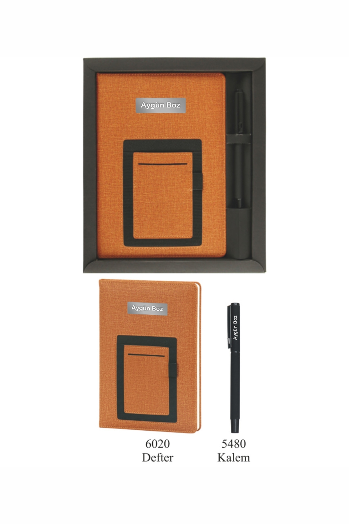 VIP Hediyelik Set - Defter ve Kalem - (2’li Kurumsal Hediye Seti) - 4205 Taba