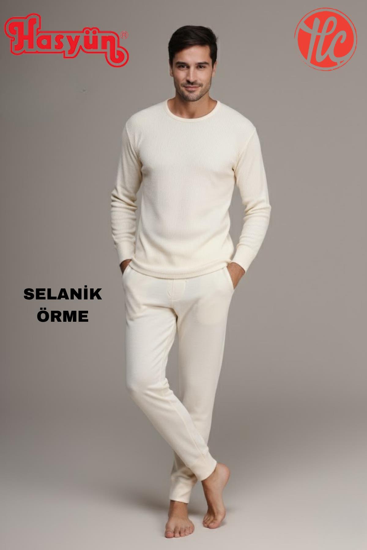 Hasyün Erkek Ter Emici Kaşındırmaz %100 Yün Uzun Kollu İçlik görsel 5