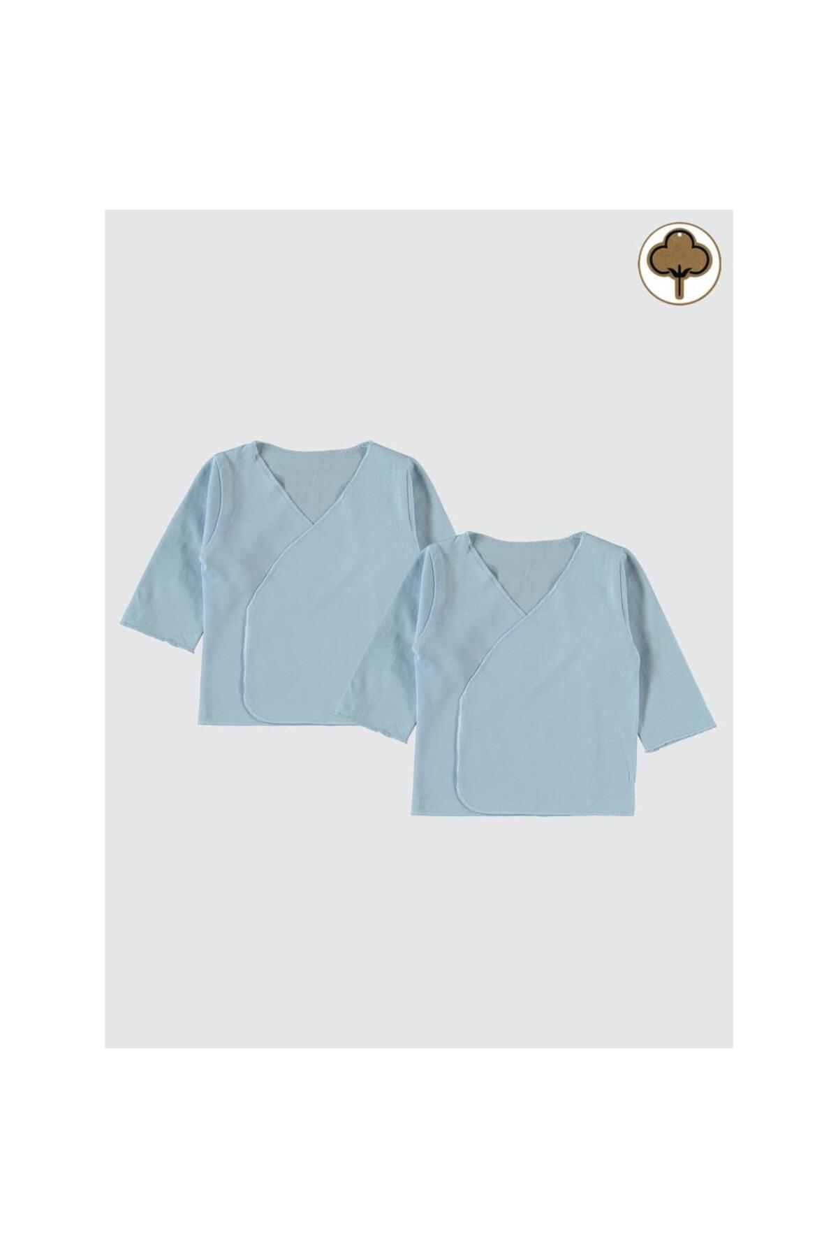 Civil Baby Organik Pamuklu 2'li İç Zıbın - Mavi fotoğrafı 4 (önizleme)