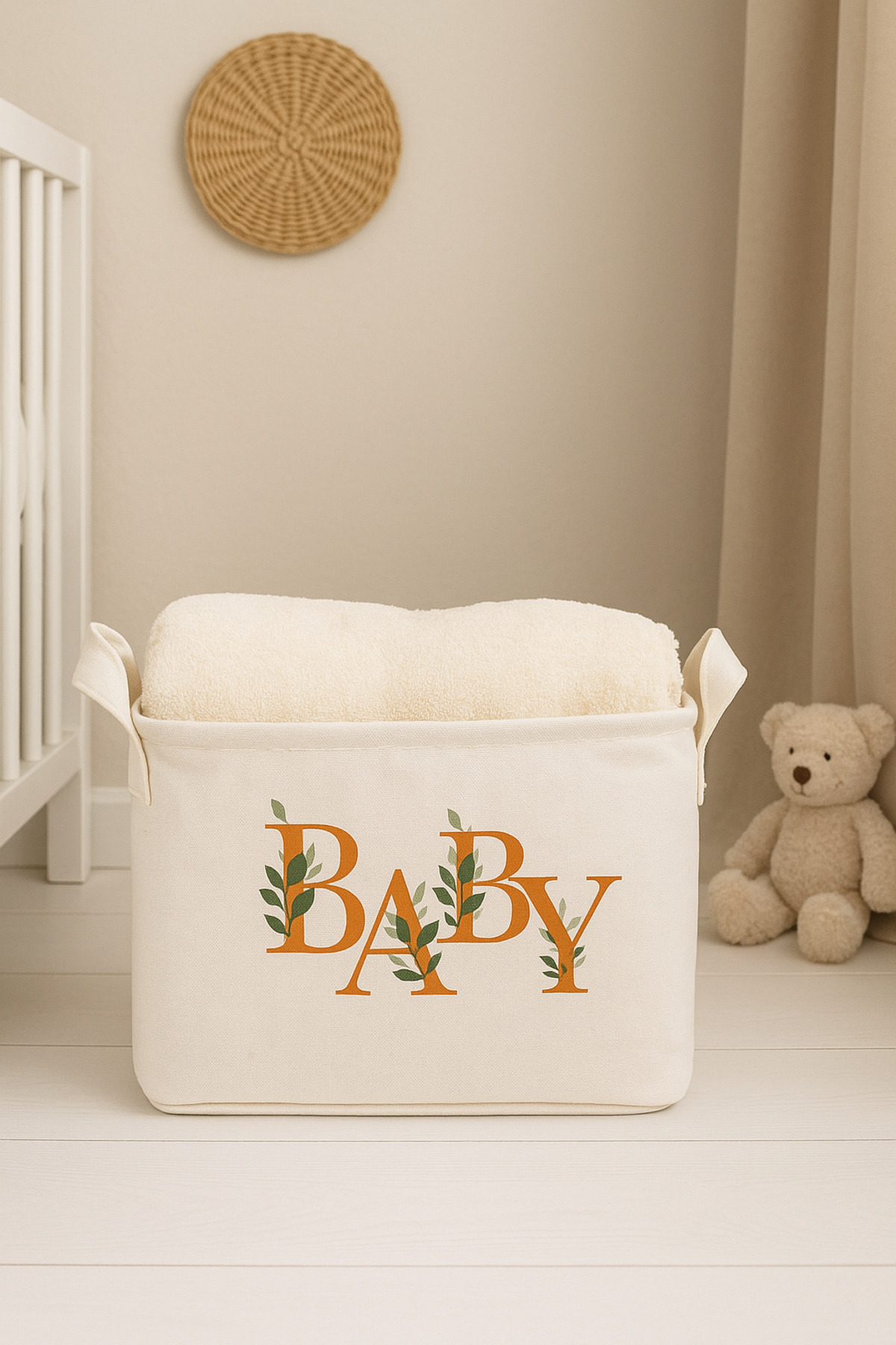 homyjr's Baby Baskılı Dikdörtgen Katlanabilir Organizer Sepet 25 x 14 x 18 fotoğrafı 2 (önizleme)