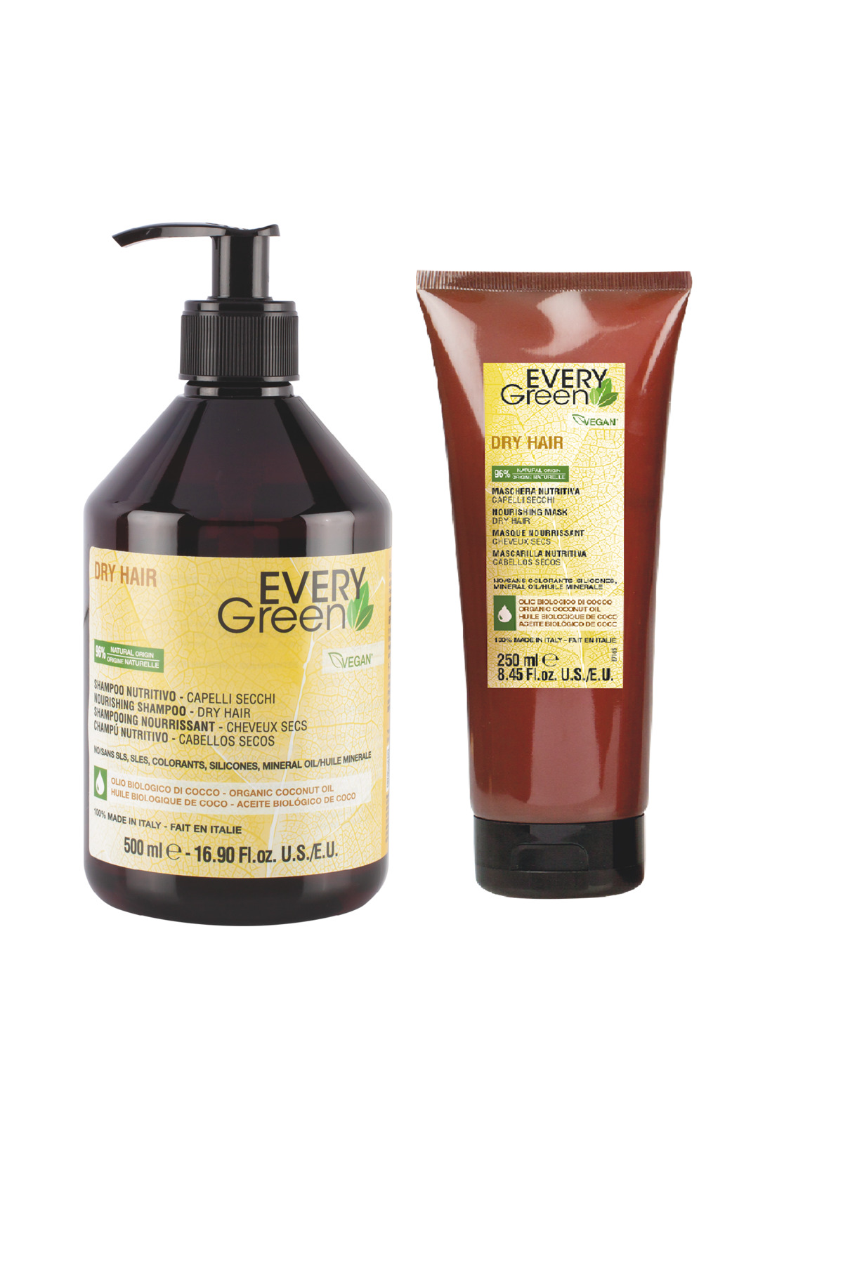 EveryGreen EV Besleyici ve Nemlendirici Kuru Saçlar Serisi- Dry Hair -Şampuan 500ml+ 250ml Maske — 24001800KM