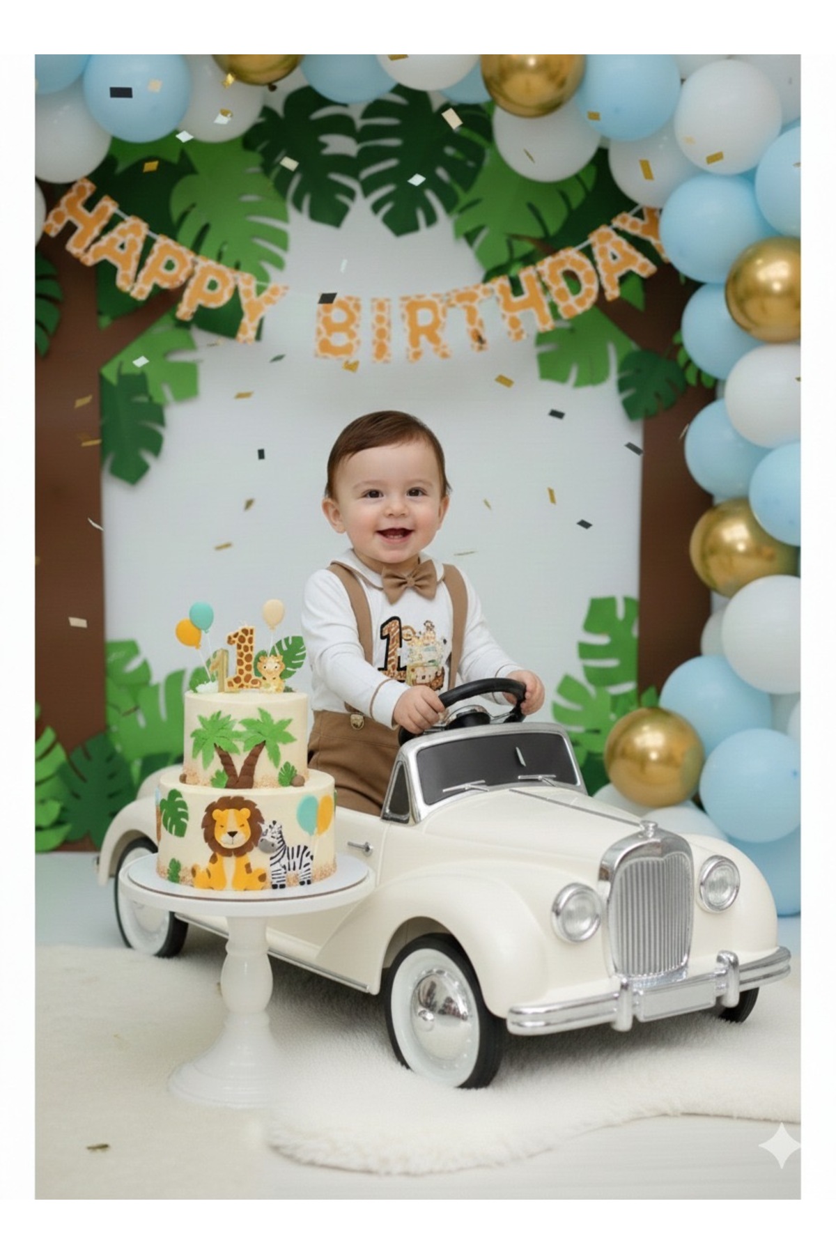 annerüyası 1 YAŞ SAFARİ BASKILI SALOPET TAKIM fotoğrafı 3 (önizleme)