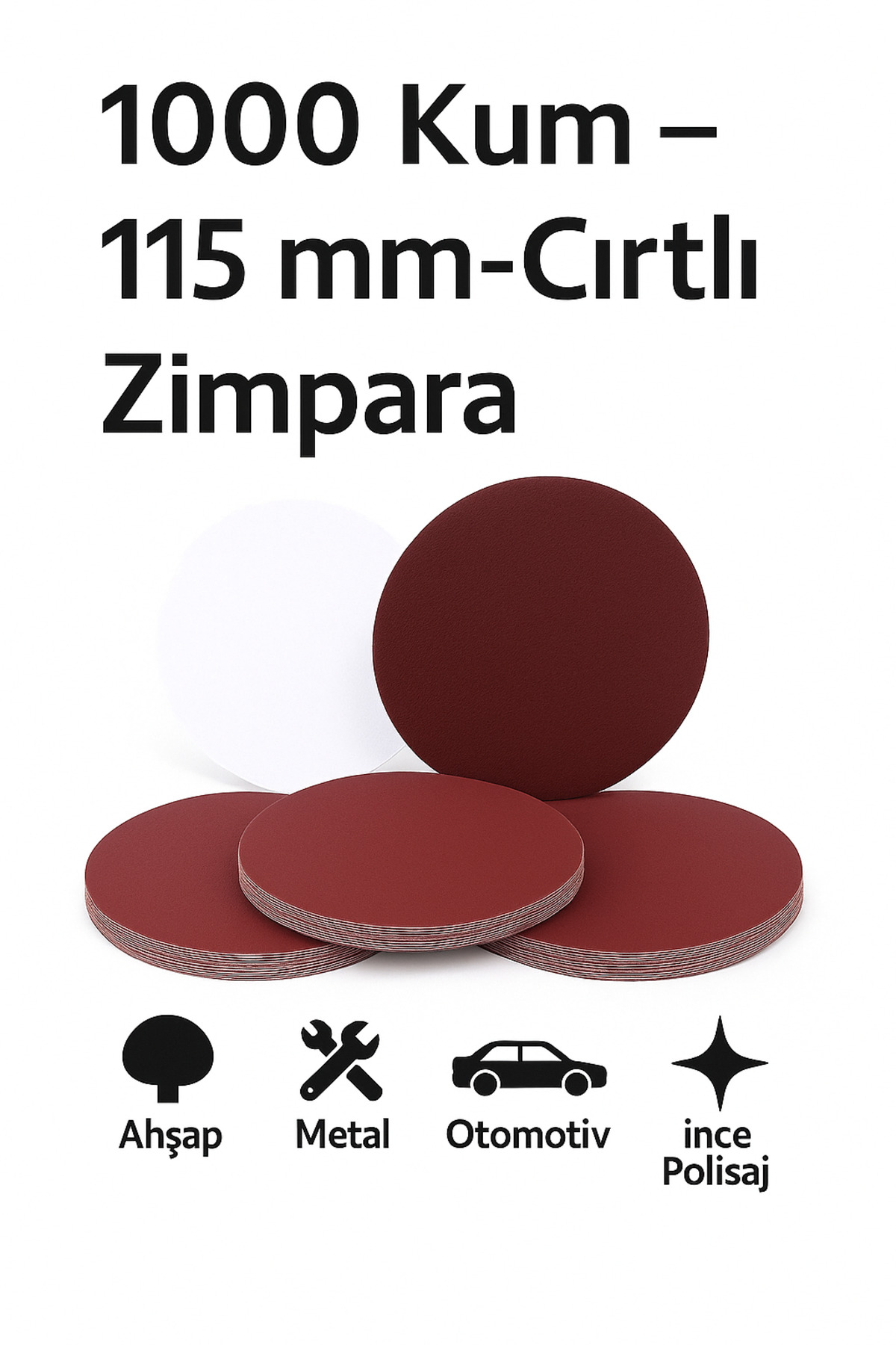 Genel Markalar Cırtlı Zımpara 115 Nk (alüminyum Oxide) 1000 Kum