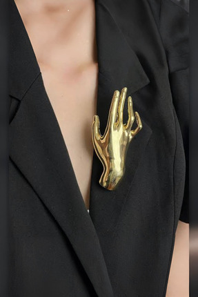 model aksesuar Minimal El Tasarım Broş