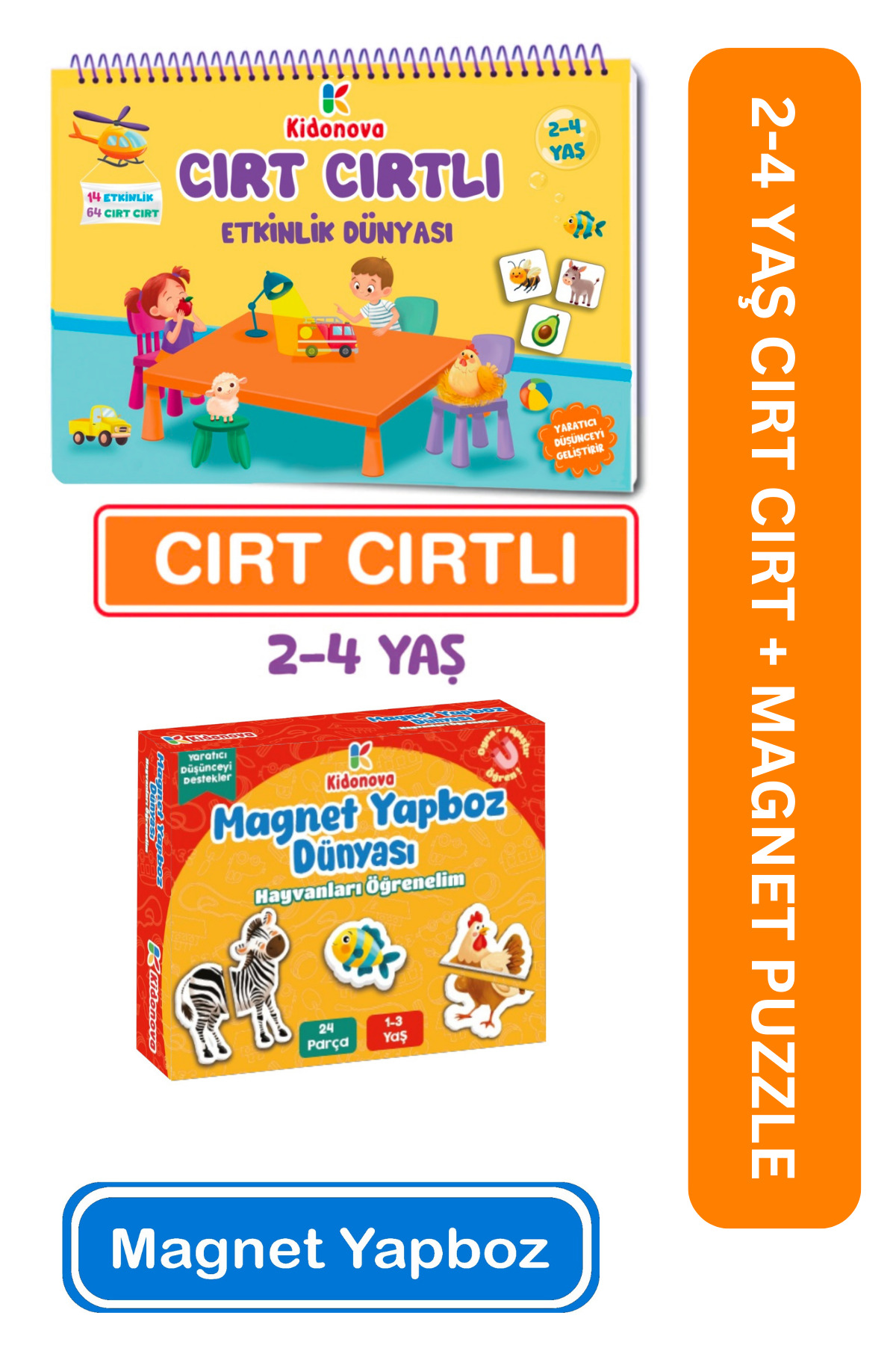 Kidonova Minik Dahiler: Cırt Cırtlı Etkinlik Kitabı 2-4 Yaş +