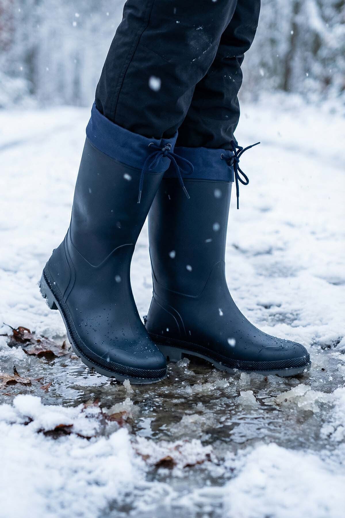 GEZER Kışlık Bağcıklı İçi Kürklü Su Geçirmez Erkek Çizme