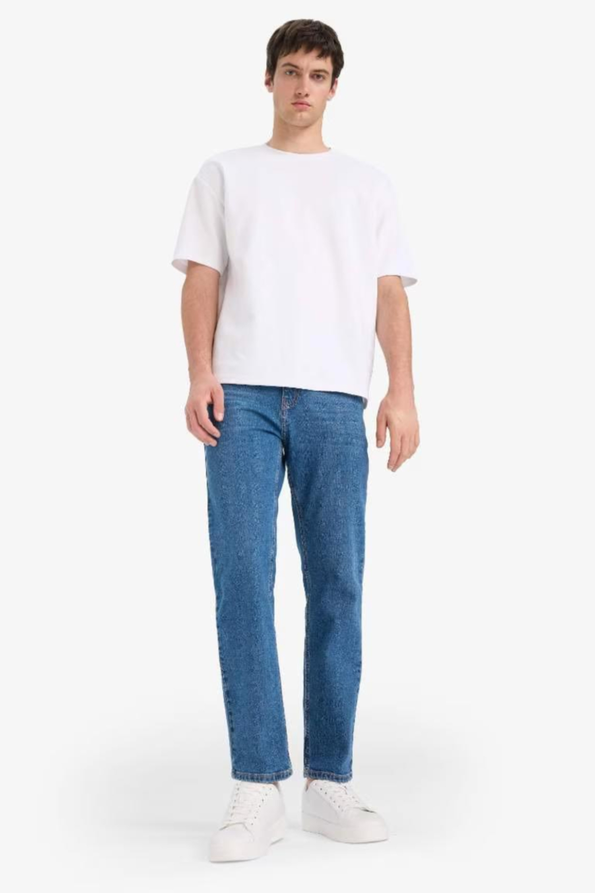 DeFacto Sergio Regular Fit Normal Bel Boru Paça Jean Pantolon A6948AX25AU görsel 2