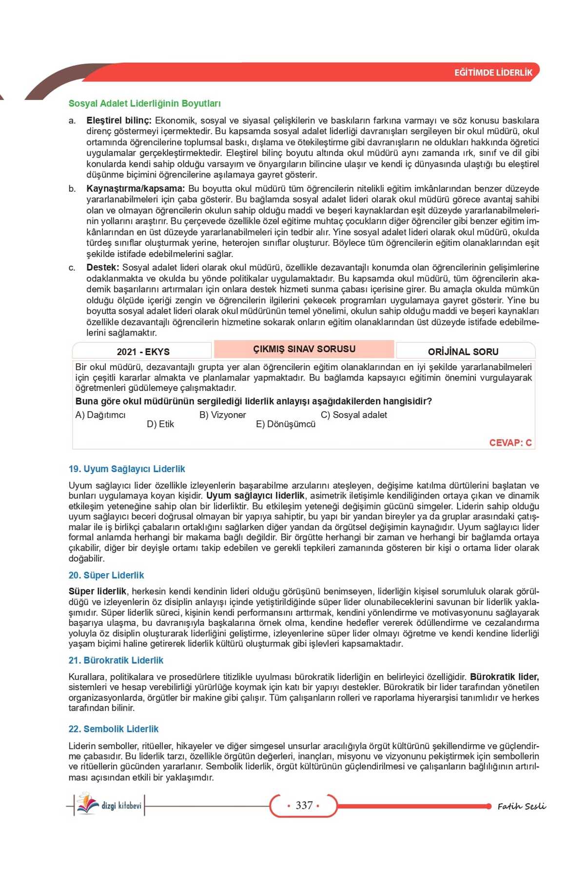 Dizgi Kitap 2026 MEB EKYS Müdür ve Müdür Yardımcılığı Konu Anlatımı Fatih Sesli Genişletilmiş 5. Baskı fotoğrafı 3 (önizleme)