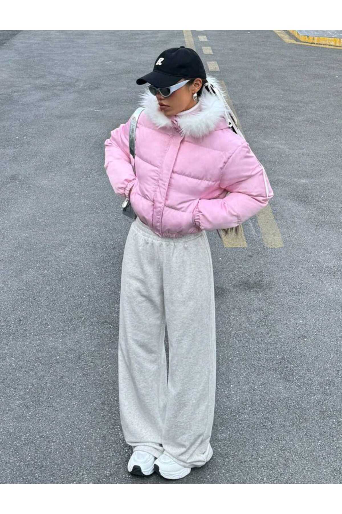 ELASSEL GRİ KIŞLIK KADIN-BOL PAÇA EŞOFMAN ALTI