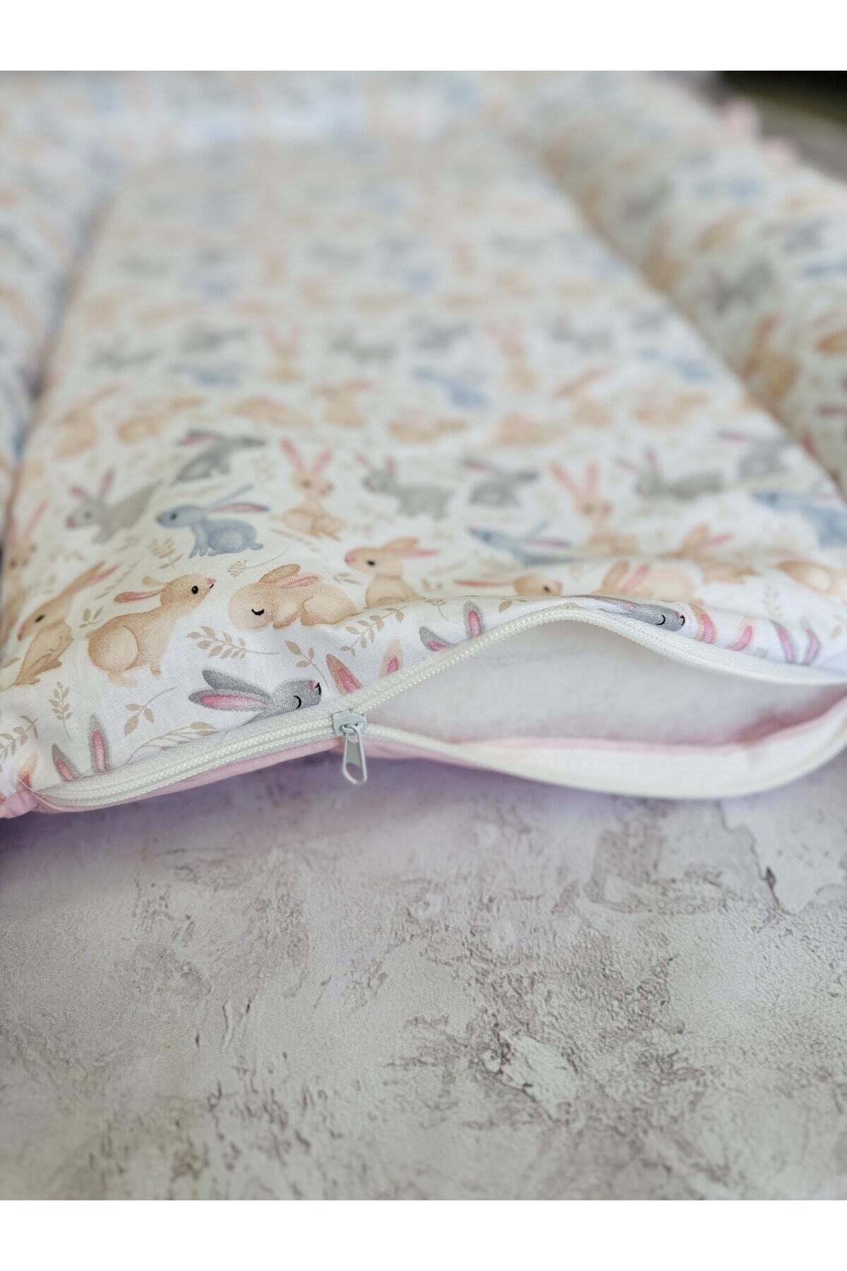 JUNİPERUS Baby Nest Tavşanlar Fırfırlı Ortopedik Çift Taraflı Bebek Yatağı Anne Yanı Bebek Yatağı fotoğrafı 7 (önizleme)