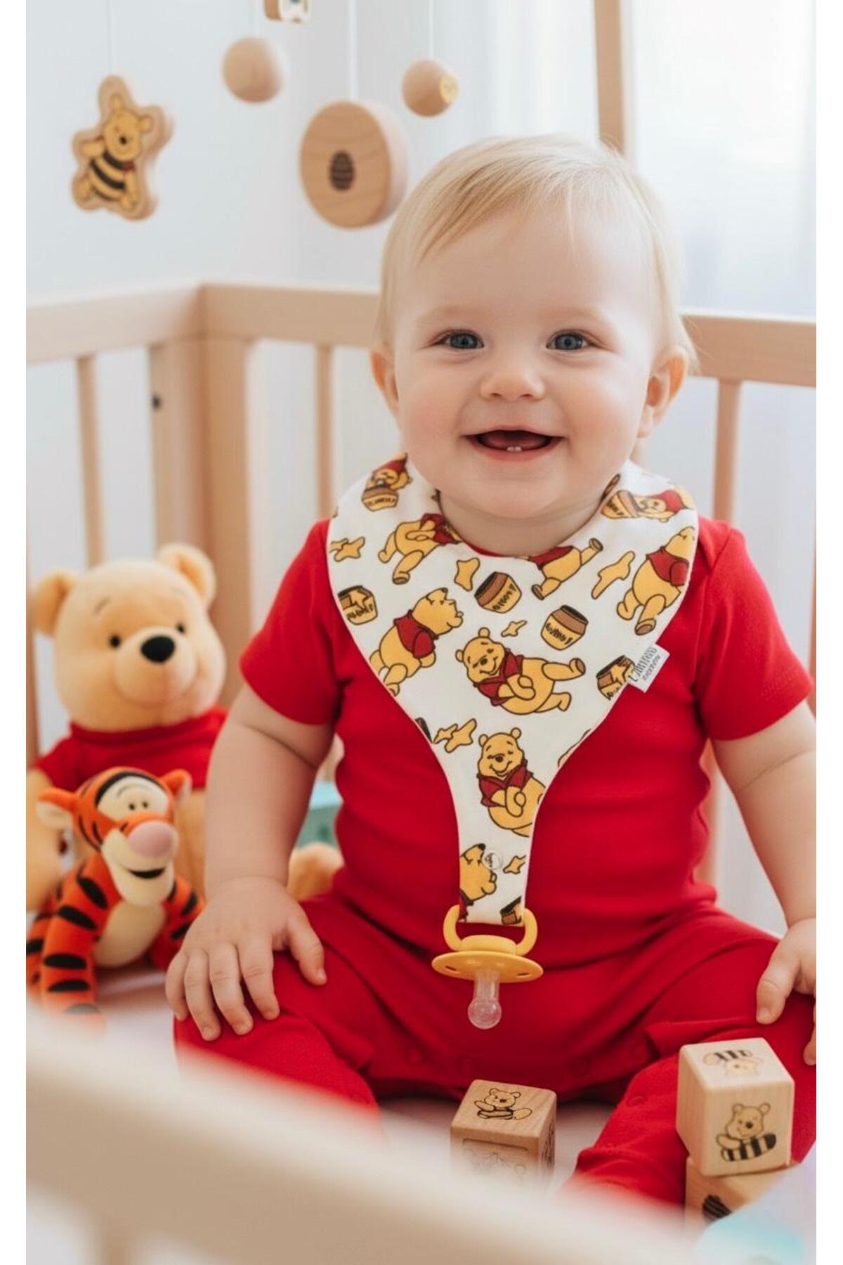 Lumos Trade Emzik Tutucu Mama Önlüğü - Renkli Ve Desenli %100 Pamuk Kumaş Emzik Askısı Seti 3 Adet fotoğrafı 3 (önizleme)