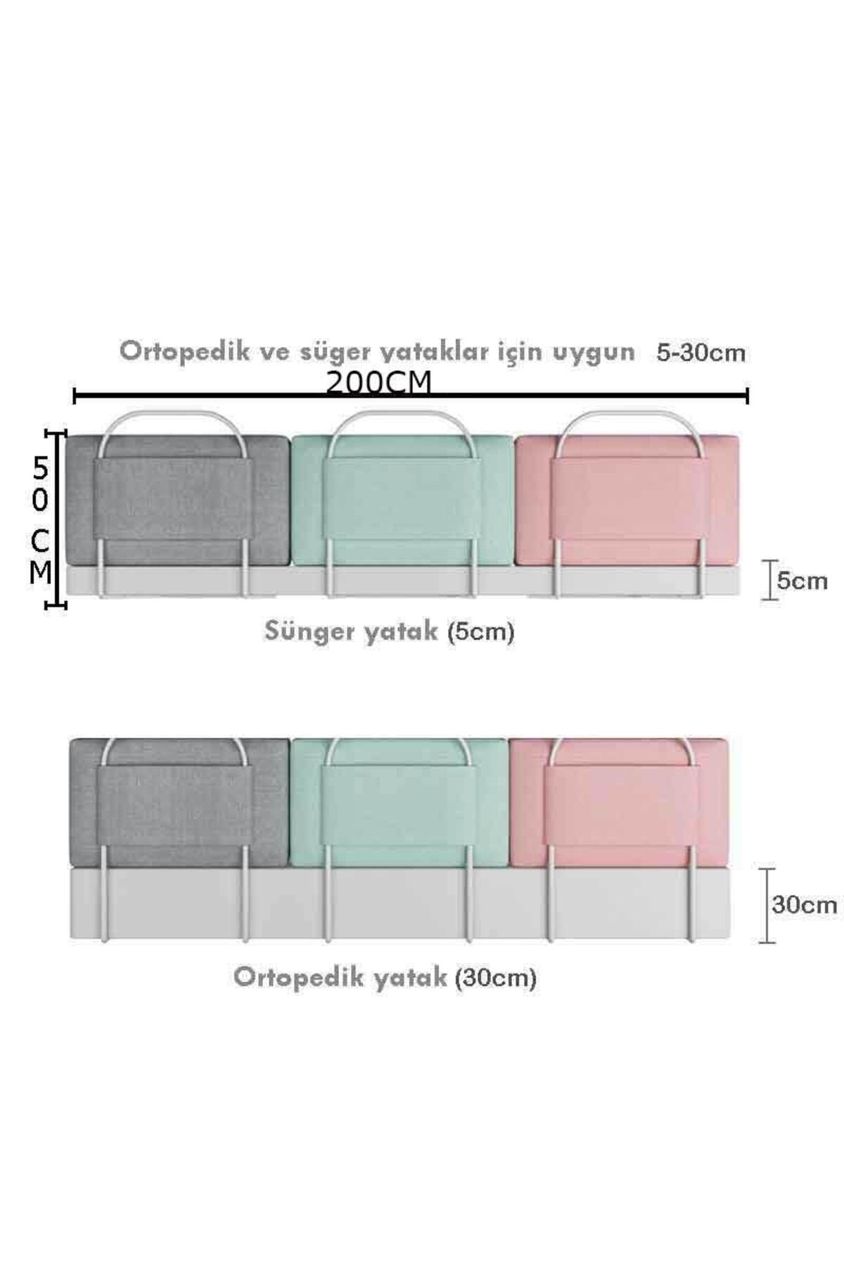 RevuBaby 200 Cm Serenity Xl Yeni Nesil Yatak Bariyeri Korkuluğu Pink (4 Blok) fotoğrafı 4 (önizleme)