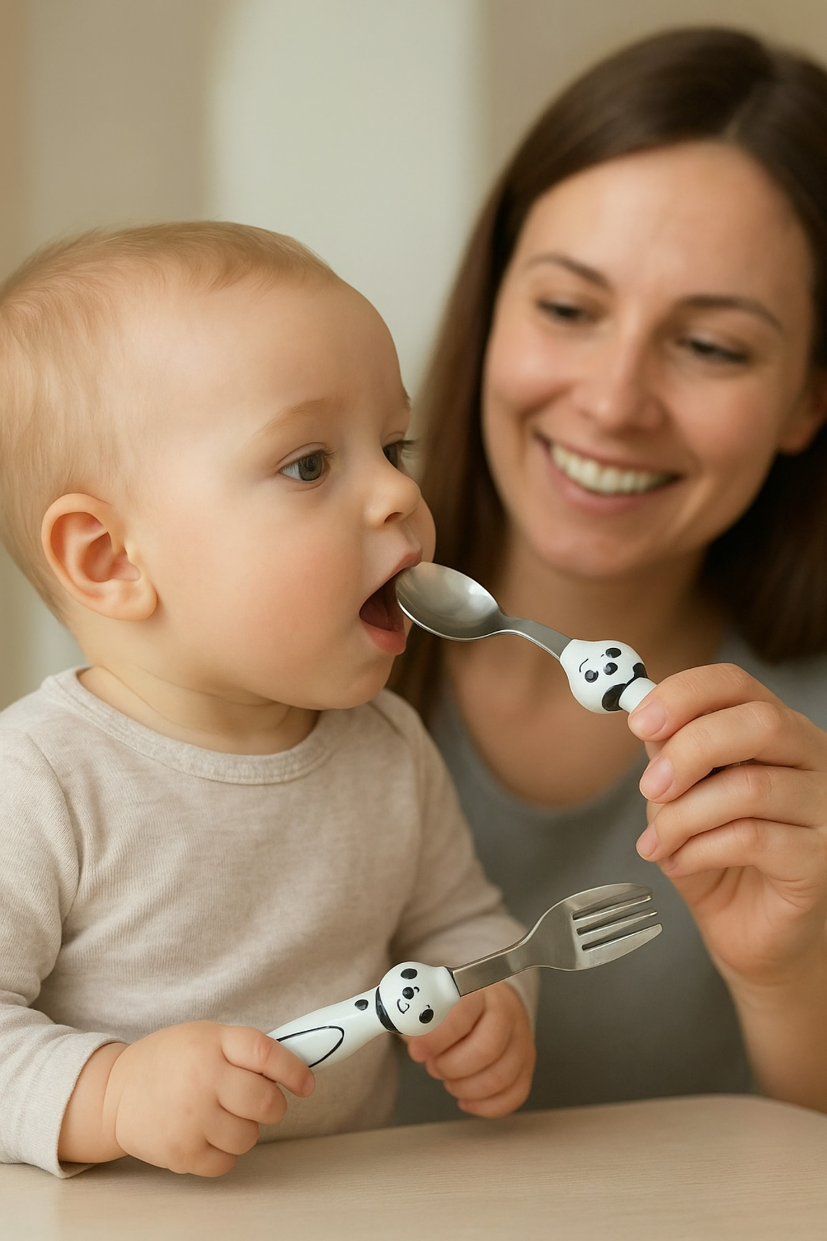 MorBebe Lüx Bebek Çocuk Çatal Kaşık Seti fotoğrafı 2 (önizleme)