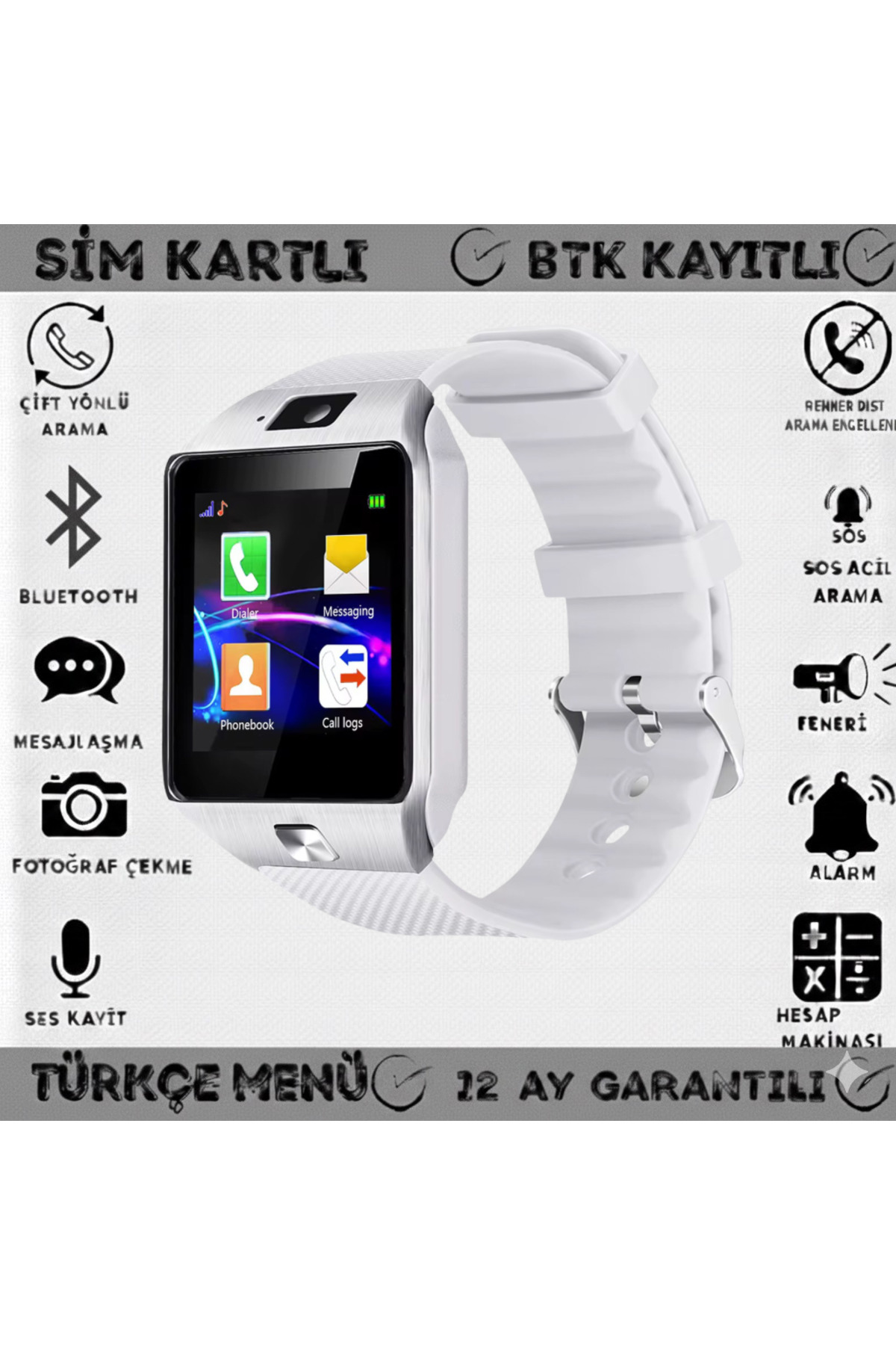EVENTONE Kameralı Samsung Iphone Sony Lg Htc Dz09 Akıllı Saat Akıllı Telefon