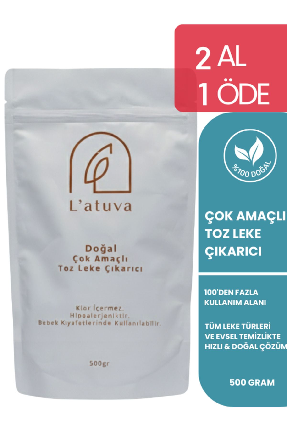 L'atuva Çok Amaçlı Doğal Toz Leke Çıkarıcı (100'den Fazla Kullanım Türü) 500 Gram
