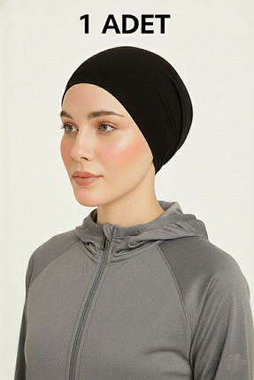 Ramellia Siyah Boru Bone – Rahat Ve Kaymaz Tasarım, Şal Bone, Saç Bonesi Eşar...