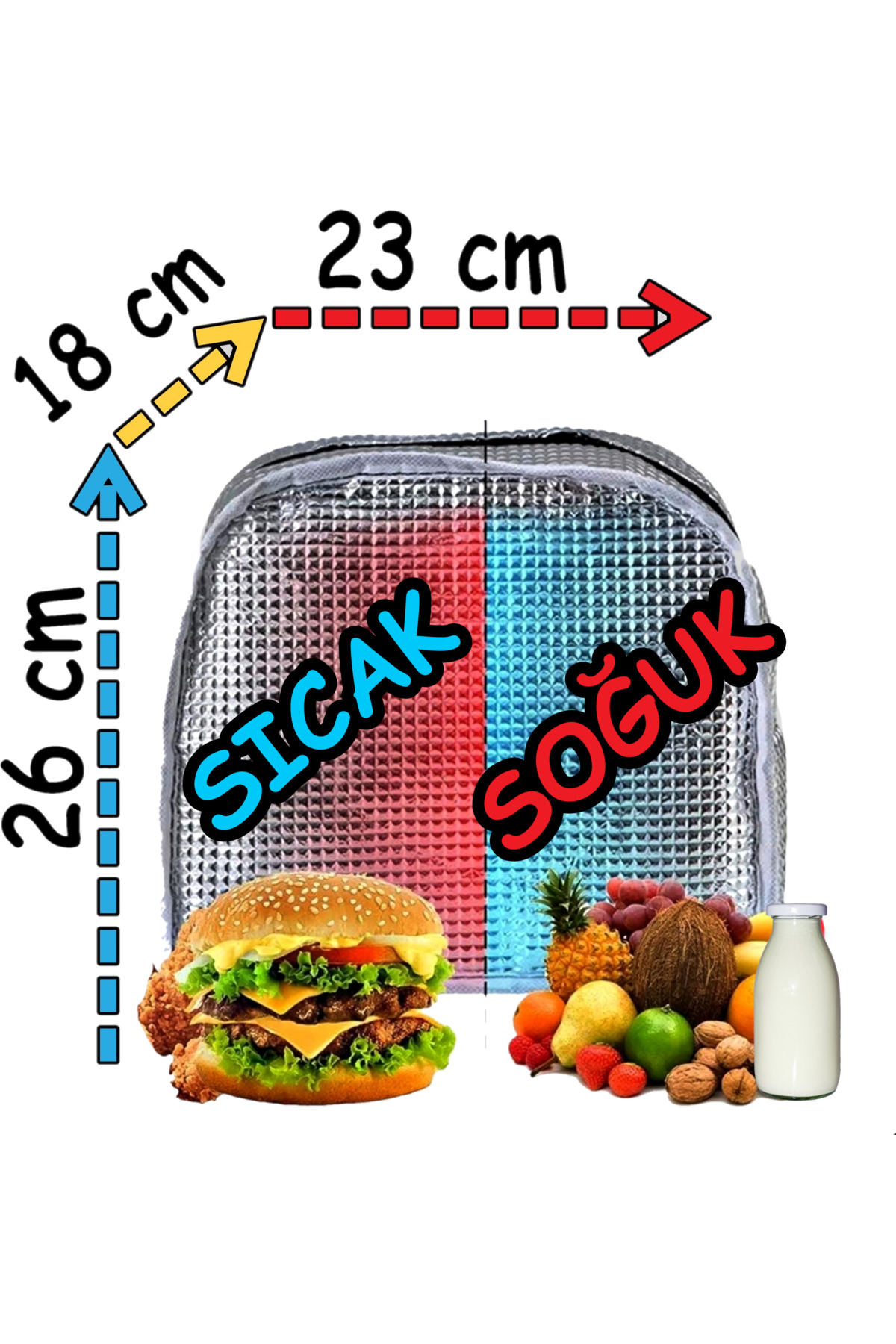 USF Anne Bebek Askılı Taşıma Çantası Isı yalıtımlı Termal Termoslu Yemek, Mama, Beslenme, Gıda Çantası fotoğrafı 5 (önizleme)