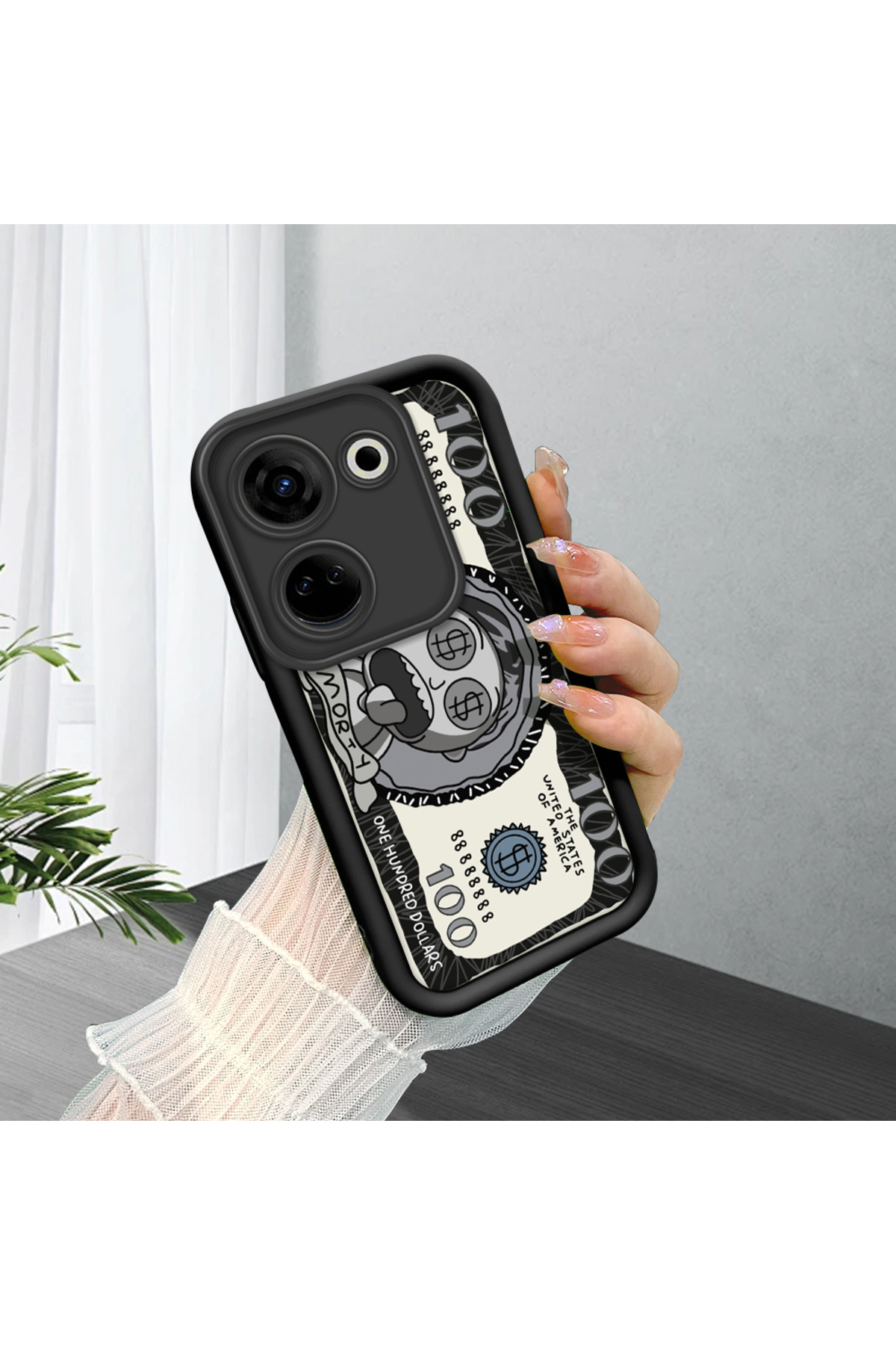 Tecno Camon 20 Pro 4G Compatible Black Silicone Fun Pattern Shock Absorber Phone Case